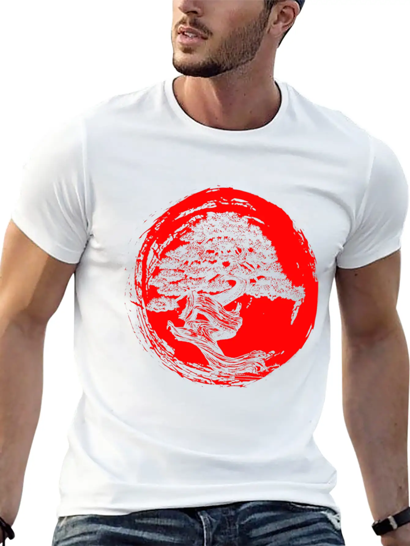 Bonsai T Shirt Japanese Trees Zen Buddhist Red Sun Essential Cotton Tee For Daily Outfits – Unisex Style
