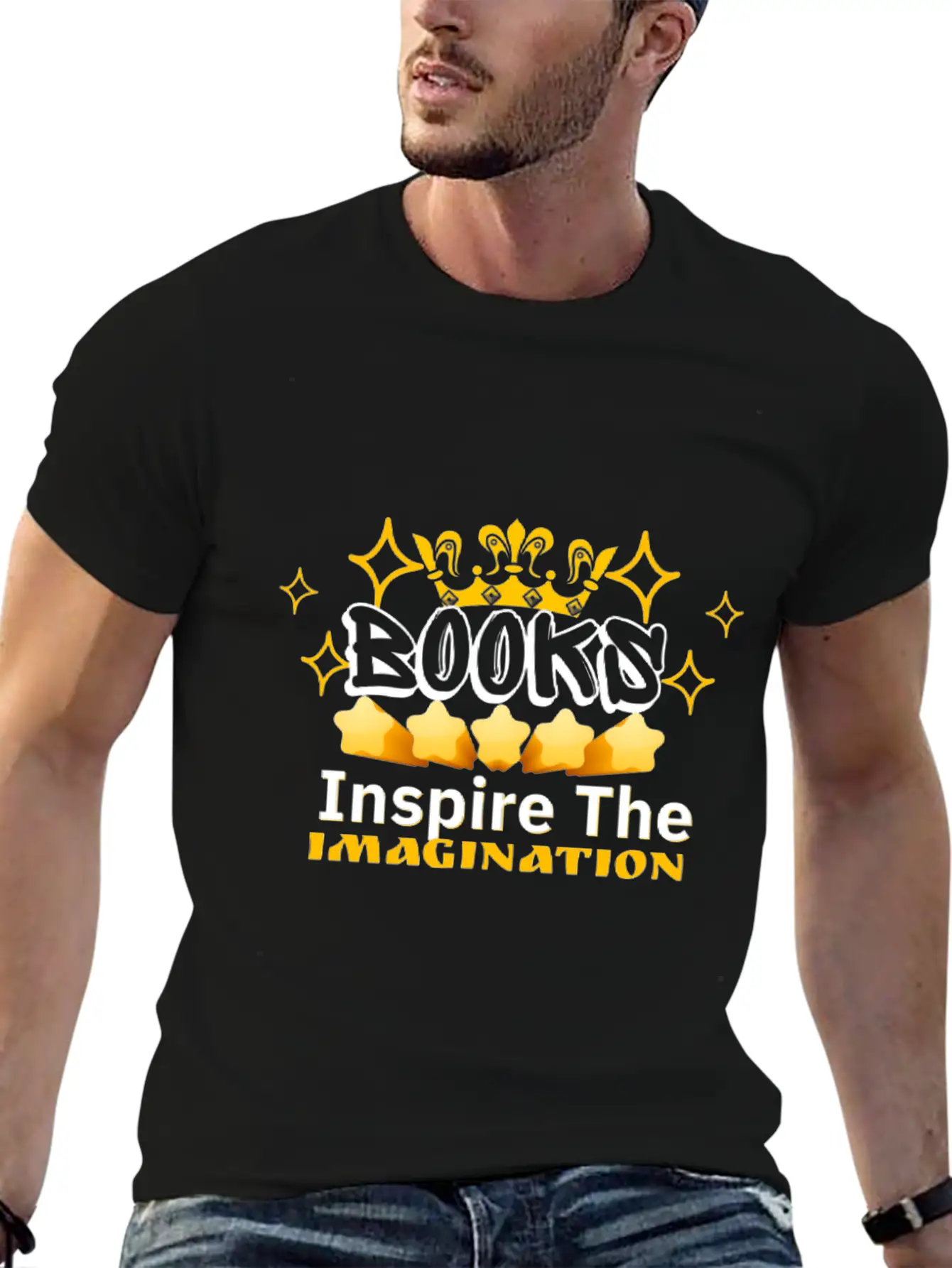 Books Inspire The Imagination Stylish Everyday T-Shirt – Unisex Basic Cotton Tee