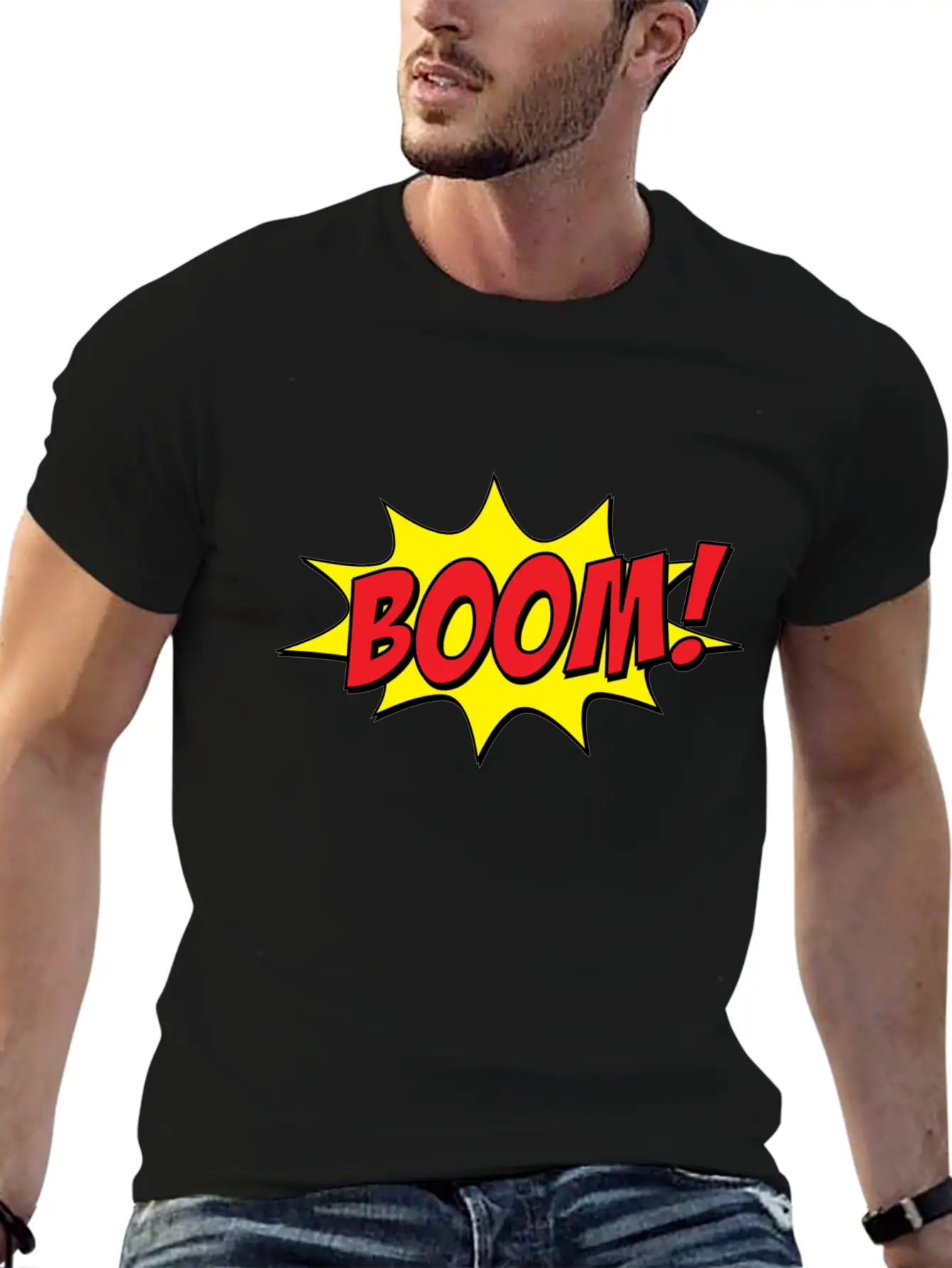 Boom! Pop Art Basic Graphic T-Shirt – Daily Comfort In Soft Cotton