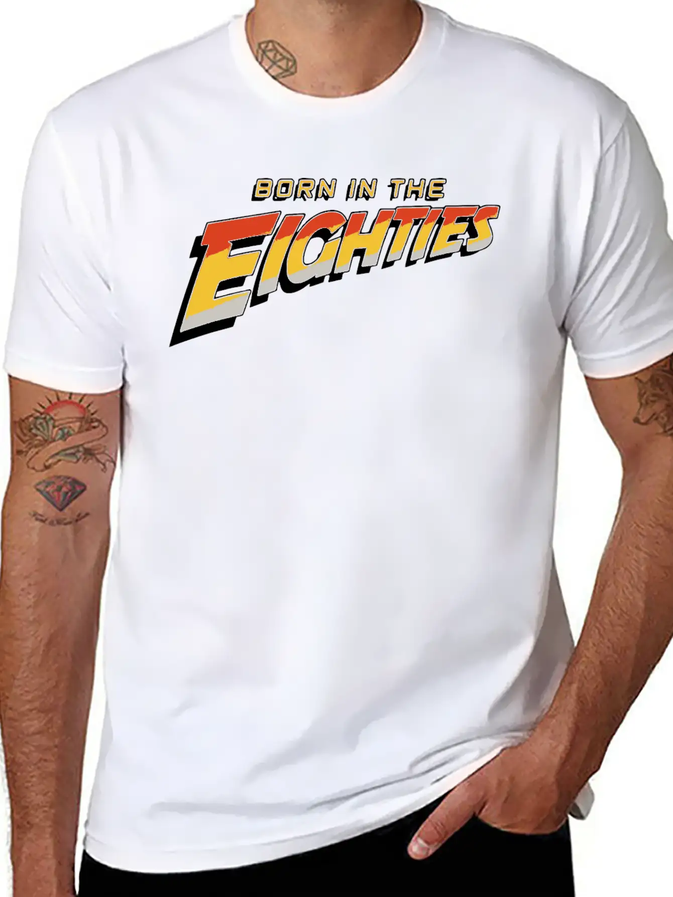 Born In The Eighties 80s Summer Cool Disco Present Classic Cotton Tee – Unisex Comfort For Any Season
