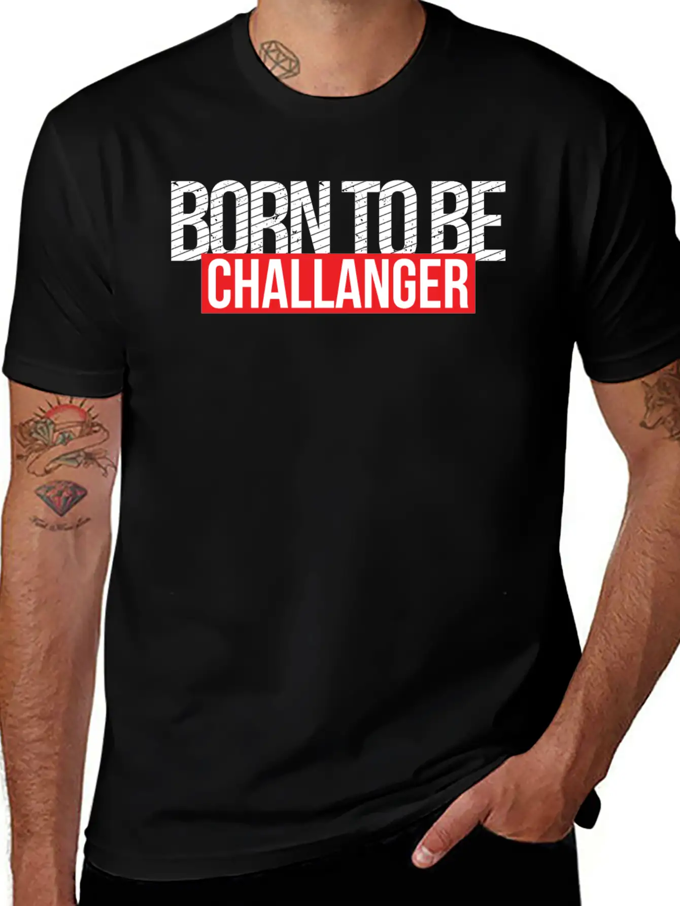 Born To Be Challenger Gift Breathable Soft Cotton T-Shirt – Timeless Casual Look