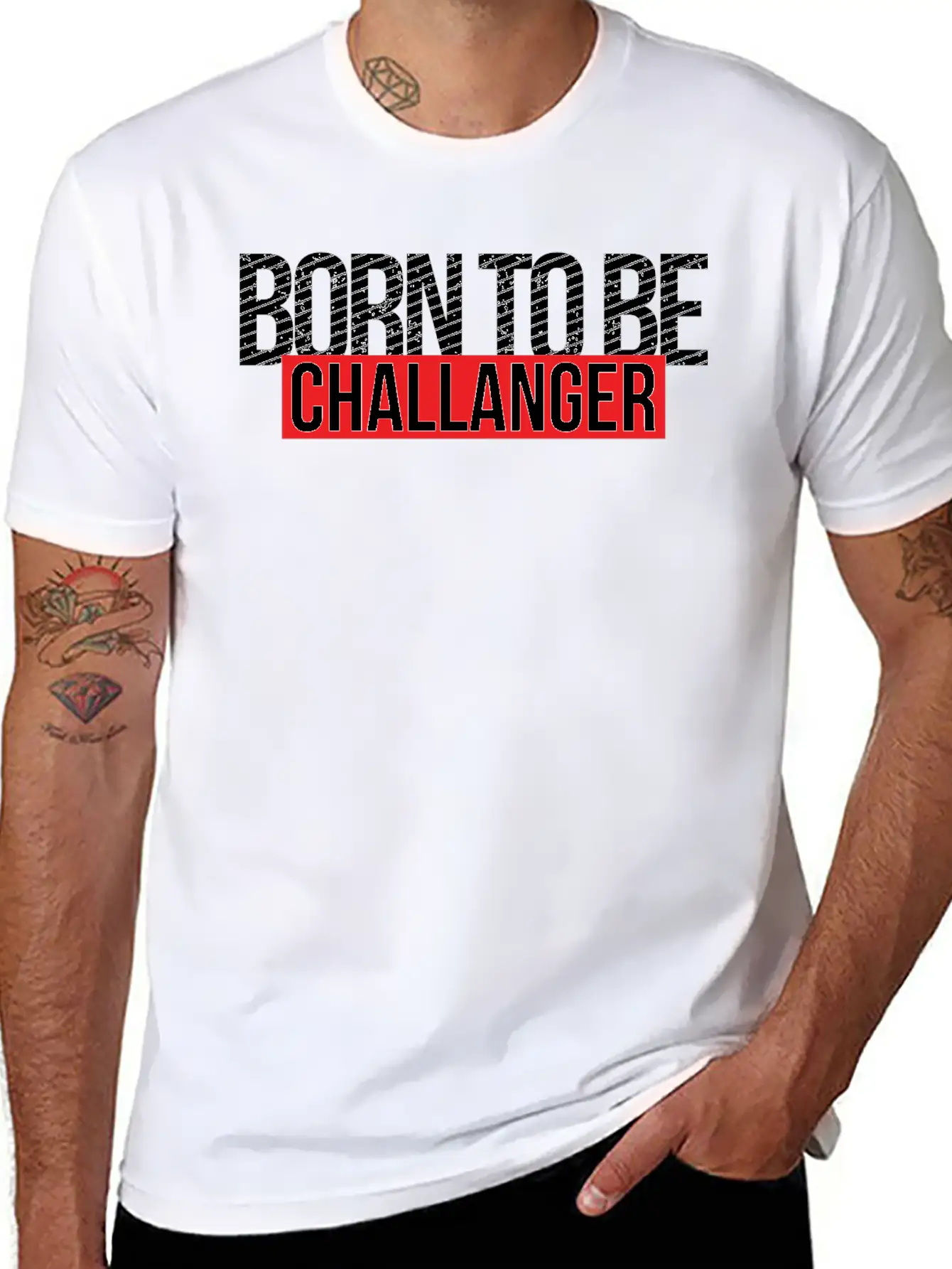 Born To Be Challenger Gift Breathable Soft Cotton T-Shirt – Timeless Casual Look