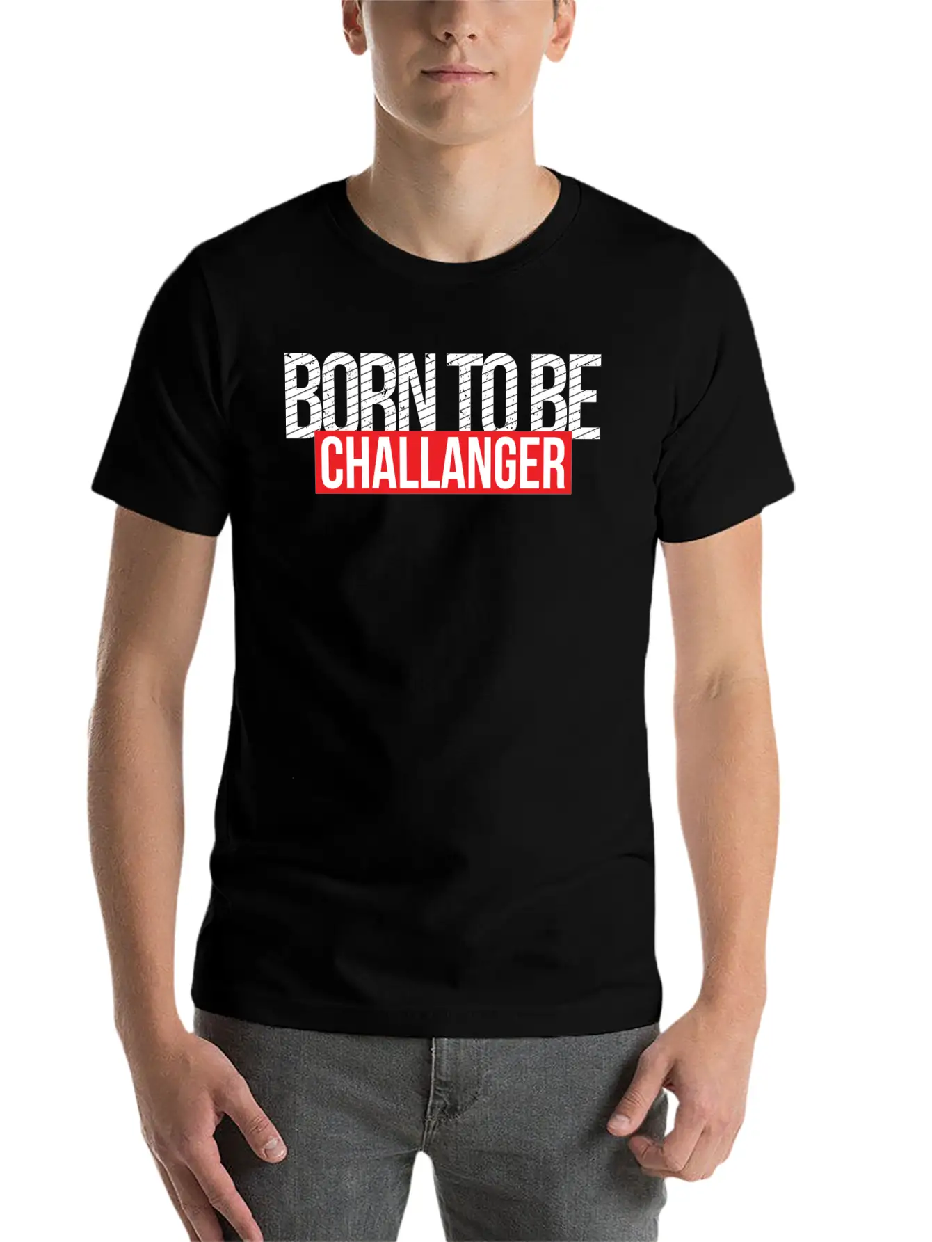 Born To Be Challenger Gift Breathable Soft Cotton T-Shirt – Timeless Casual Look