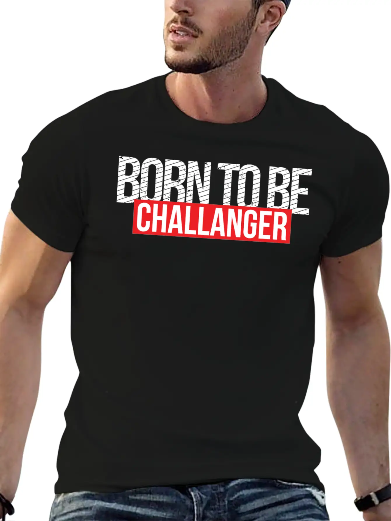 Born To Be Challenger Gift Breathable Soft Cotton T-Shirt – Timeless Casual Look