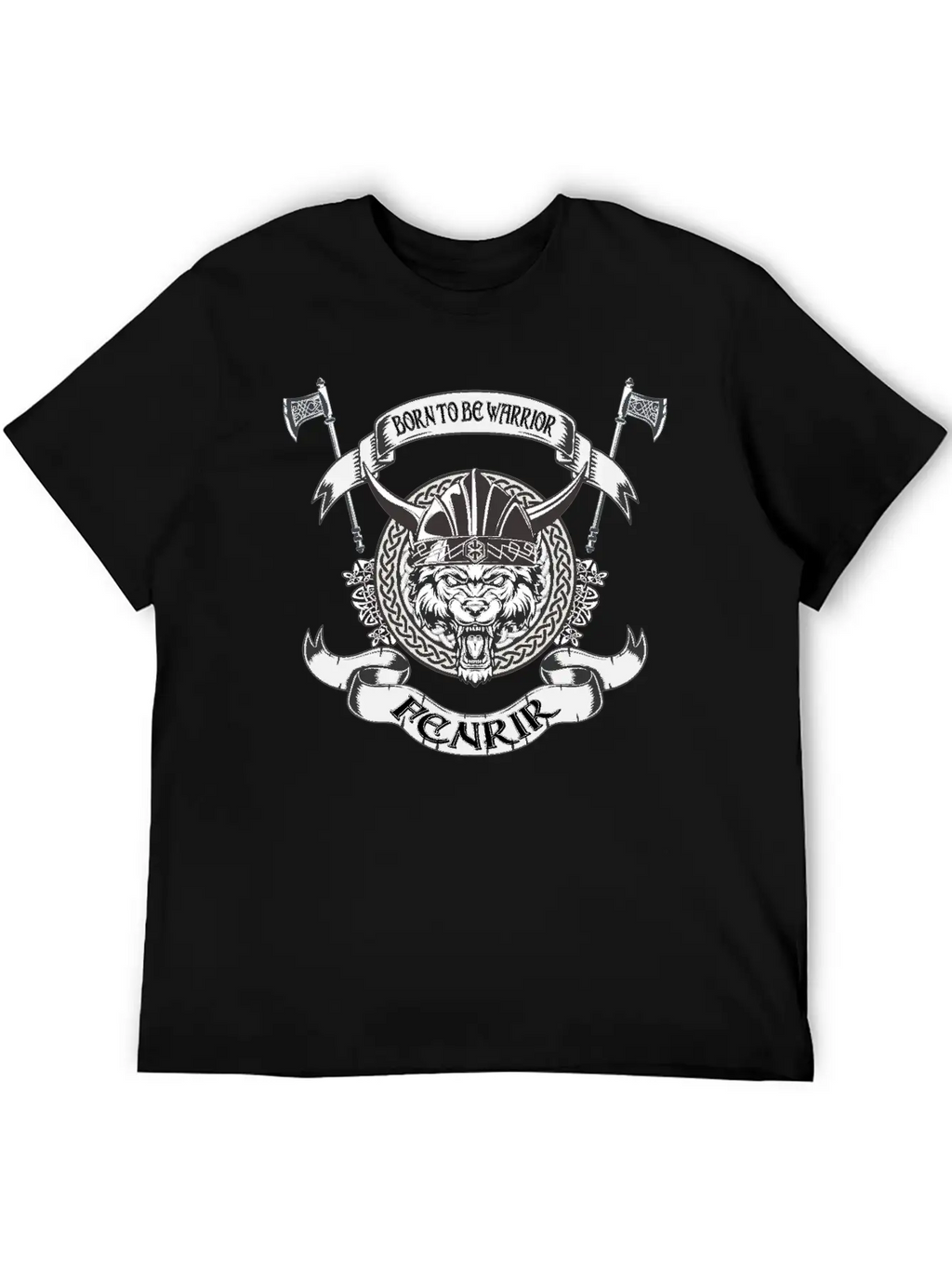 Born To Be Warrior Black Wolf Fenrir Classic Cotton Tee – Unisex Comfort For Any Season