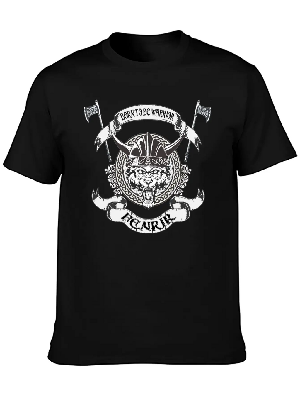 Born To Be Warrior Black Wolf Fenrir Classic Cotton Tee – Unisex Comfort For Any Season