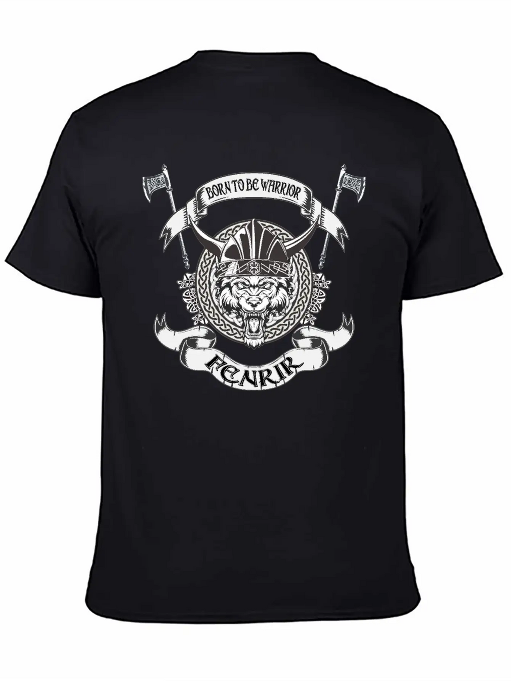 Born To Be Warrior Black Wolf Fenrir Classic Cotton Tee – Unisex Comfort For Any Season