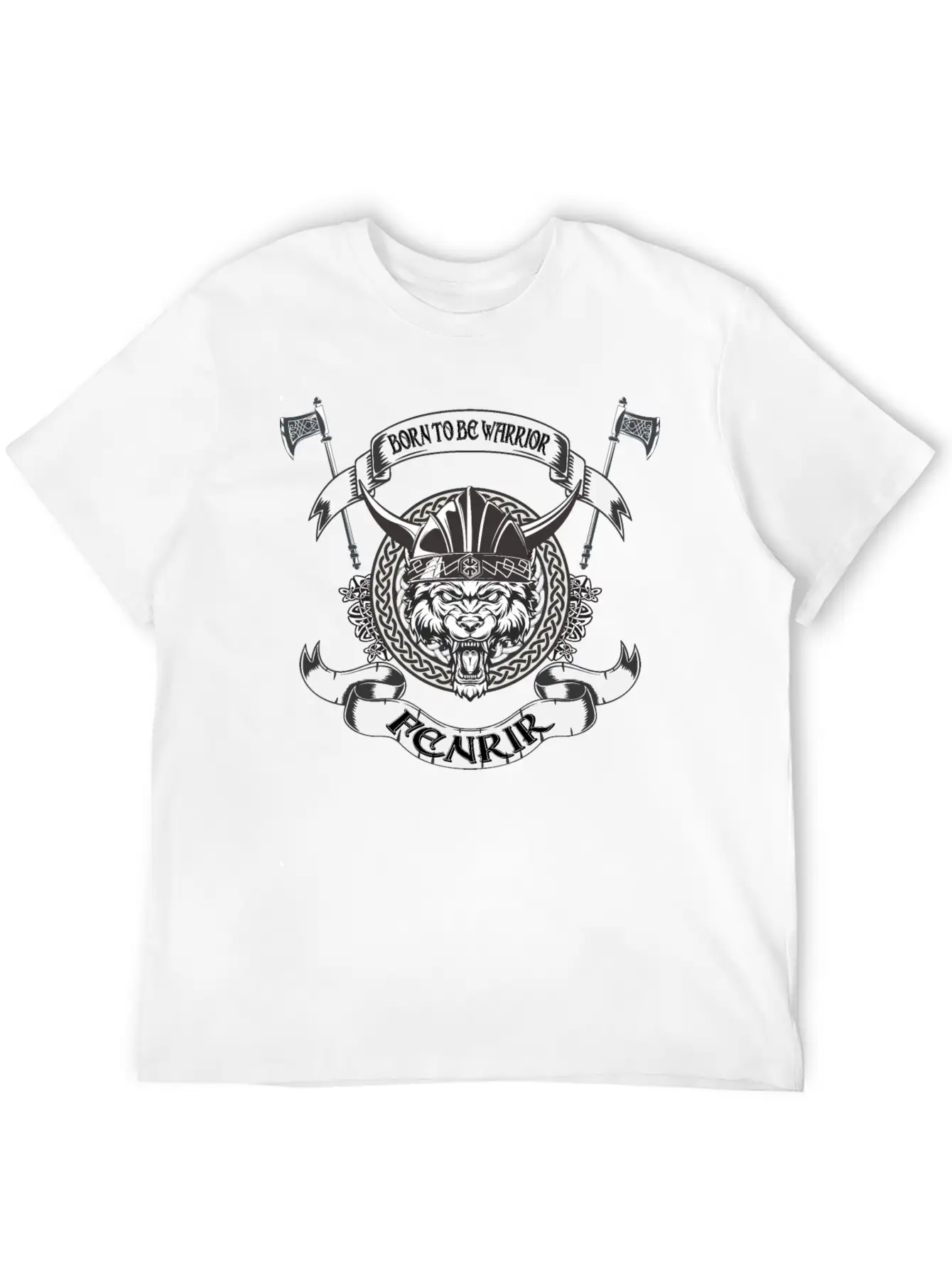 Born To Be Warrior Black Wolf Fenrir Classic Cotton Tee – Unisex Comfort For Any Season