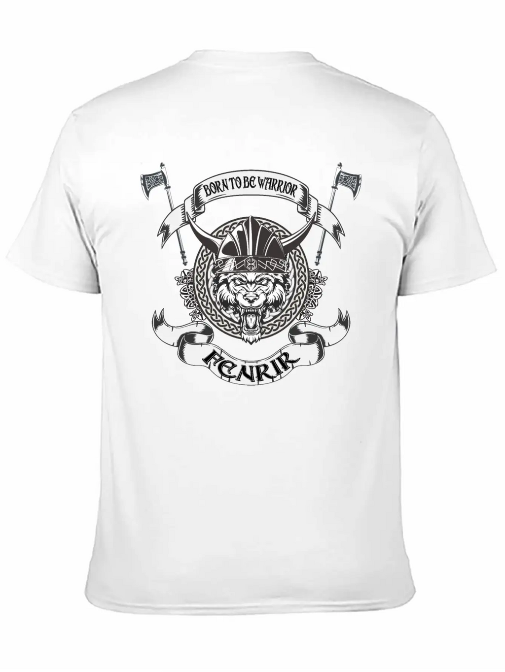 Born To Be Warrior Black Wolf Fenrir Classic Cotton Tee – Unisex Comfort For Any Season