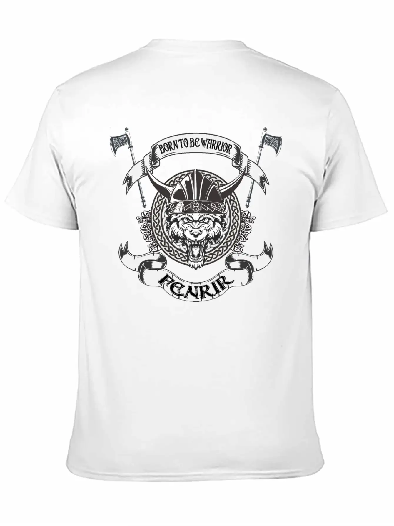 Born To Be Warrior Black Wolf Fenrir Classic Cotton Tee – Unisex Comfort For Any Season