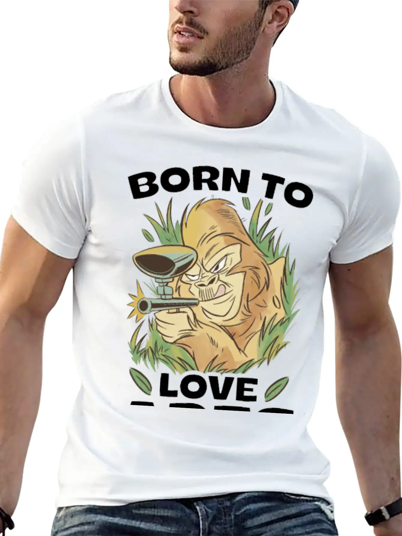 Born To Love Apes Forced To Go To School Breathable Soft Cotton T-Shirt – Timeless Casual Look