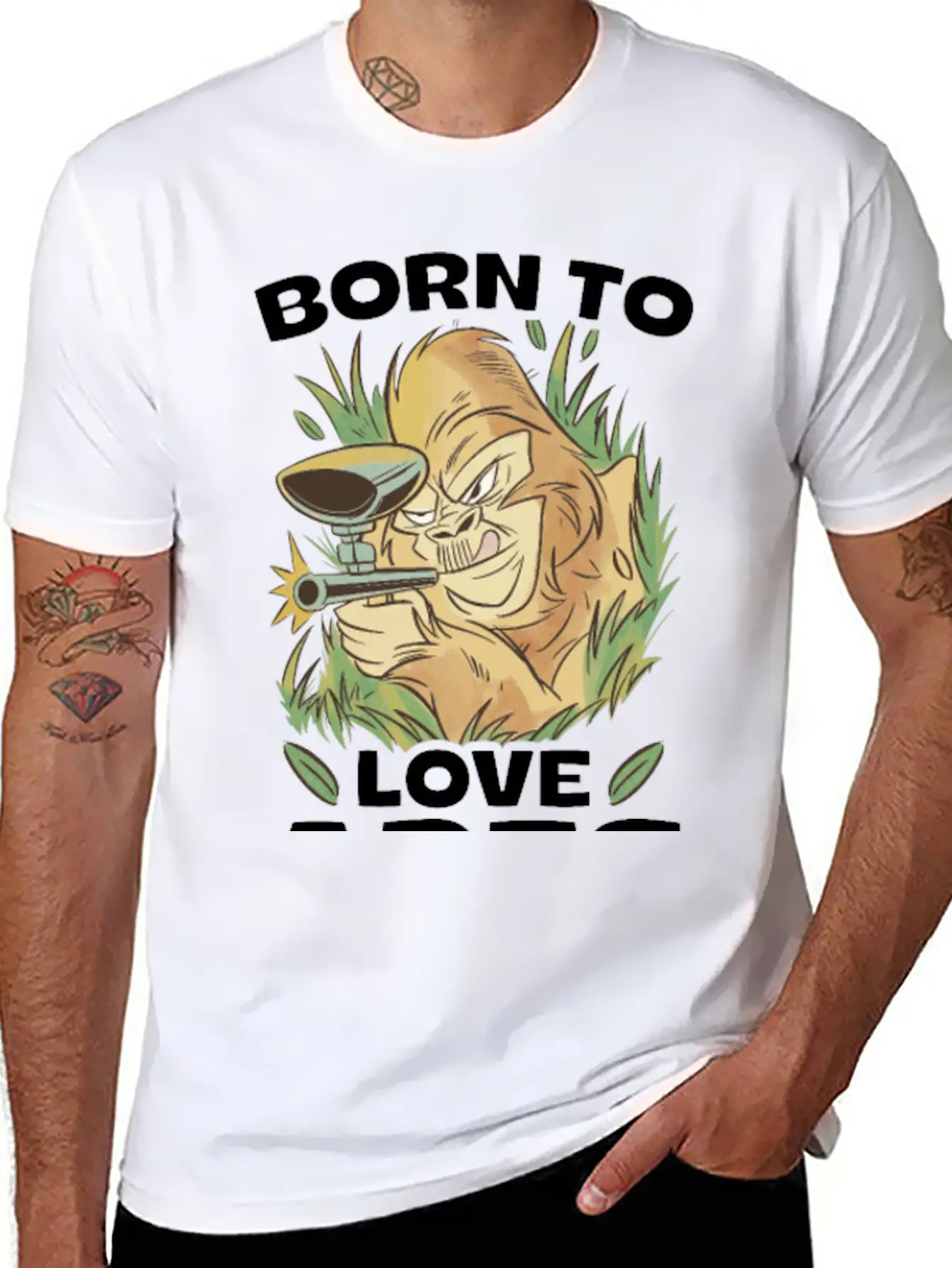 Born To Love Apes Forced To Go To School Breathable Soft Cotton T-Shirt – Timeless Casual Look