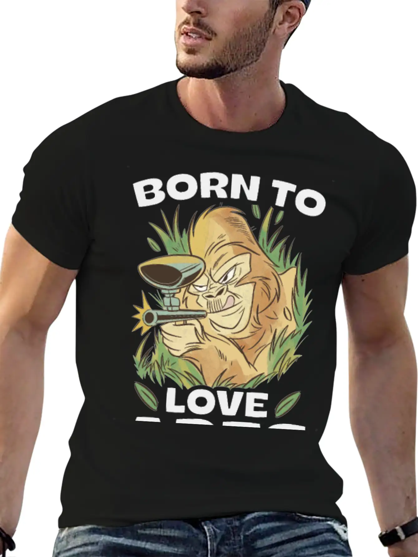 Born To Love Apes Forced To Go To School Breathable Soft Cotton T-Shirt – Timeless Casual Look
