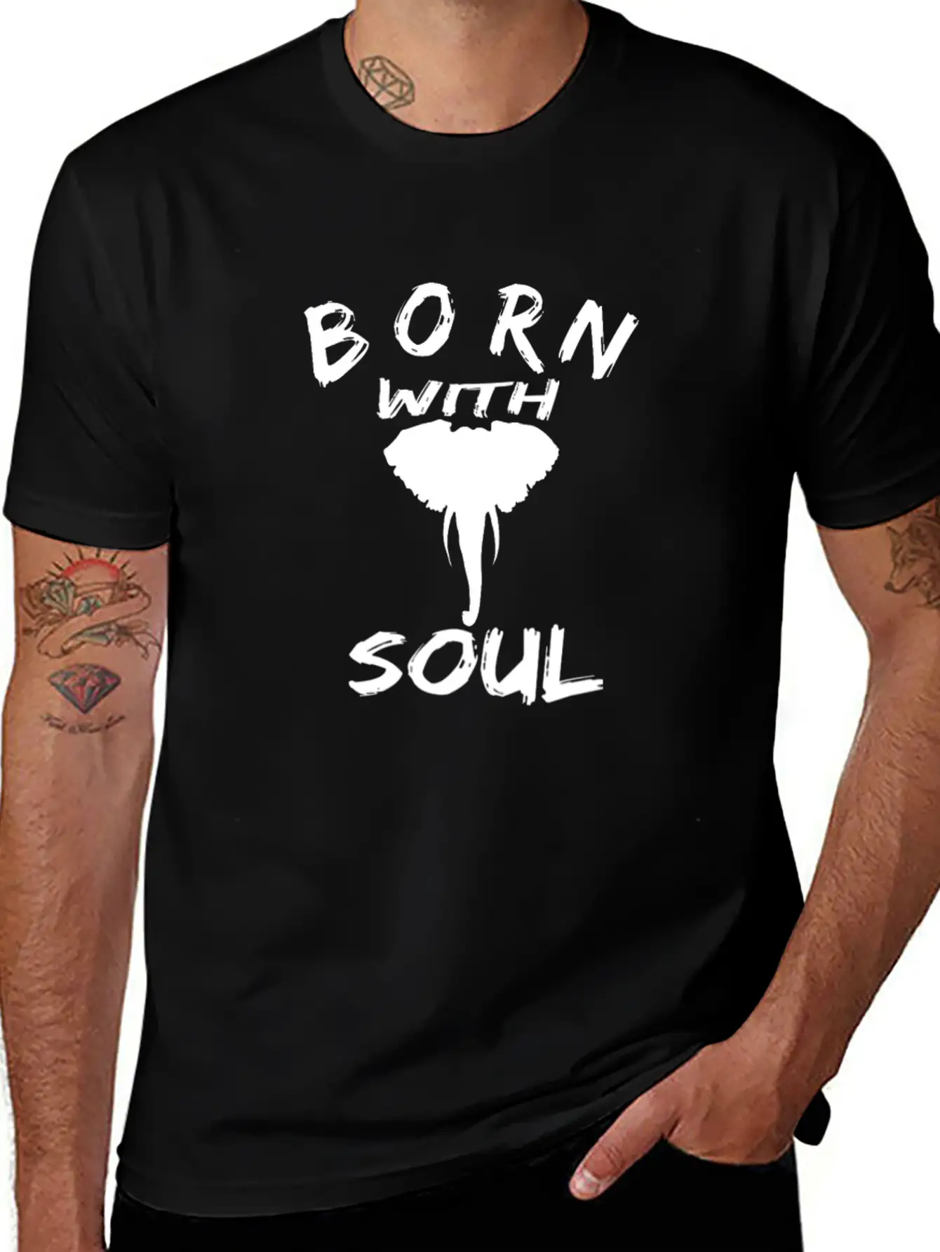BORN WITH ELEPHANT SOUL Relaxed Everyday Tee – Lightweight And Durable Cotton