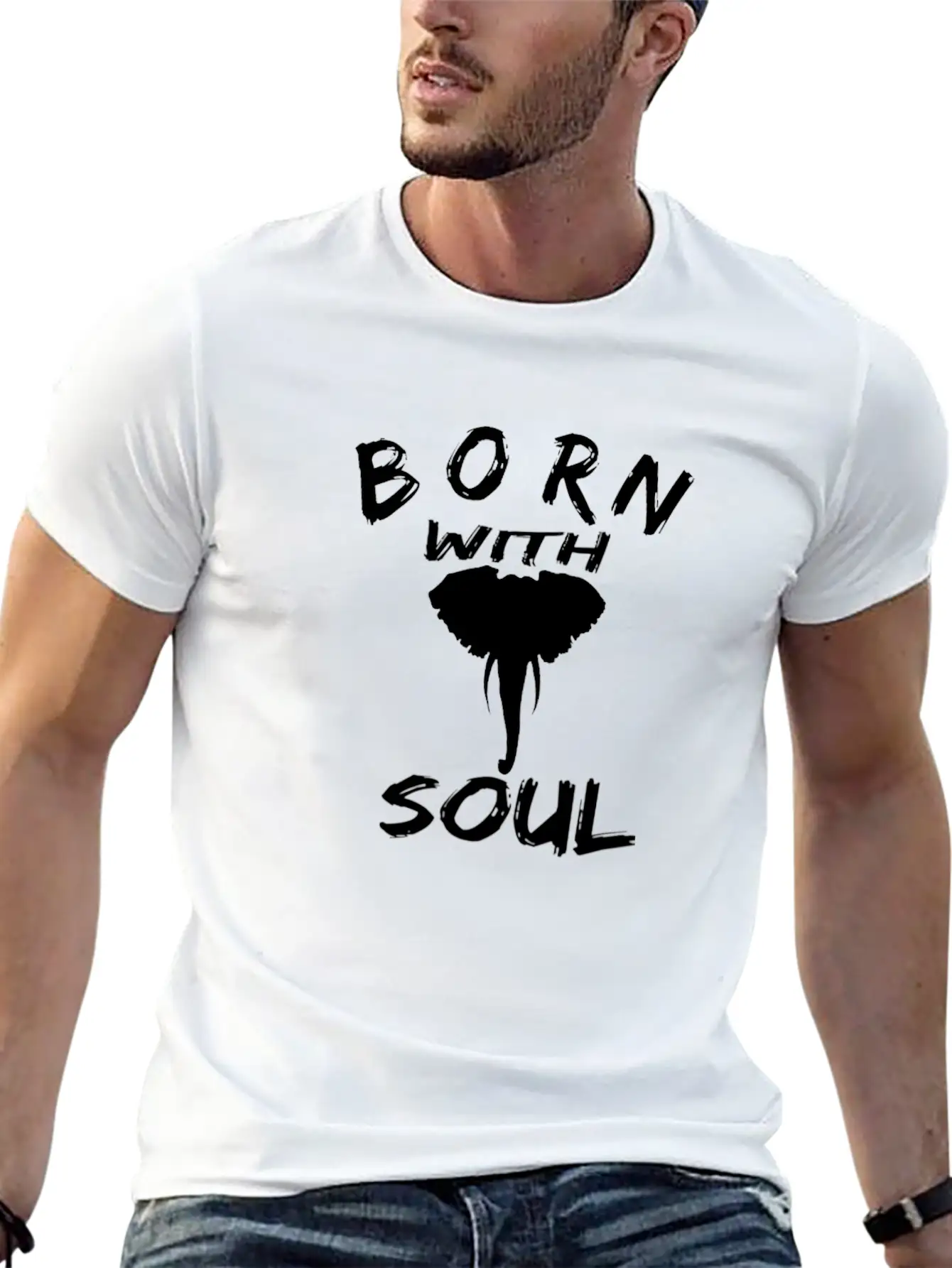 BORN WITH ELEPHANT SOUL Relaxed Everyday Tee – Lightweight And Durable Cotton