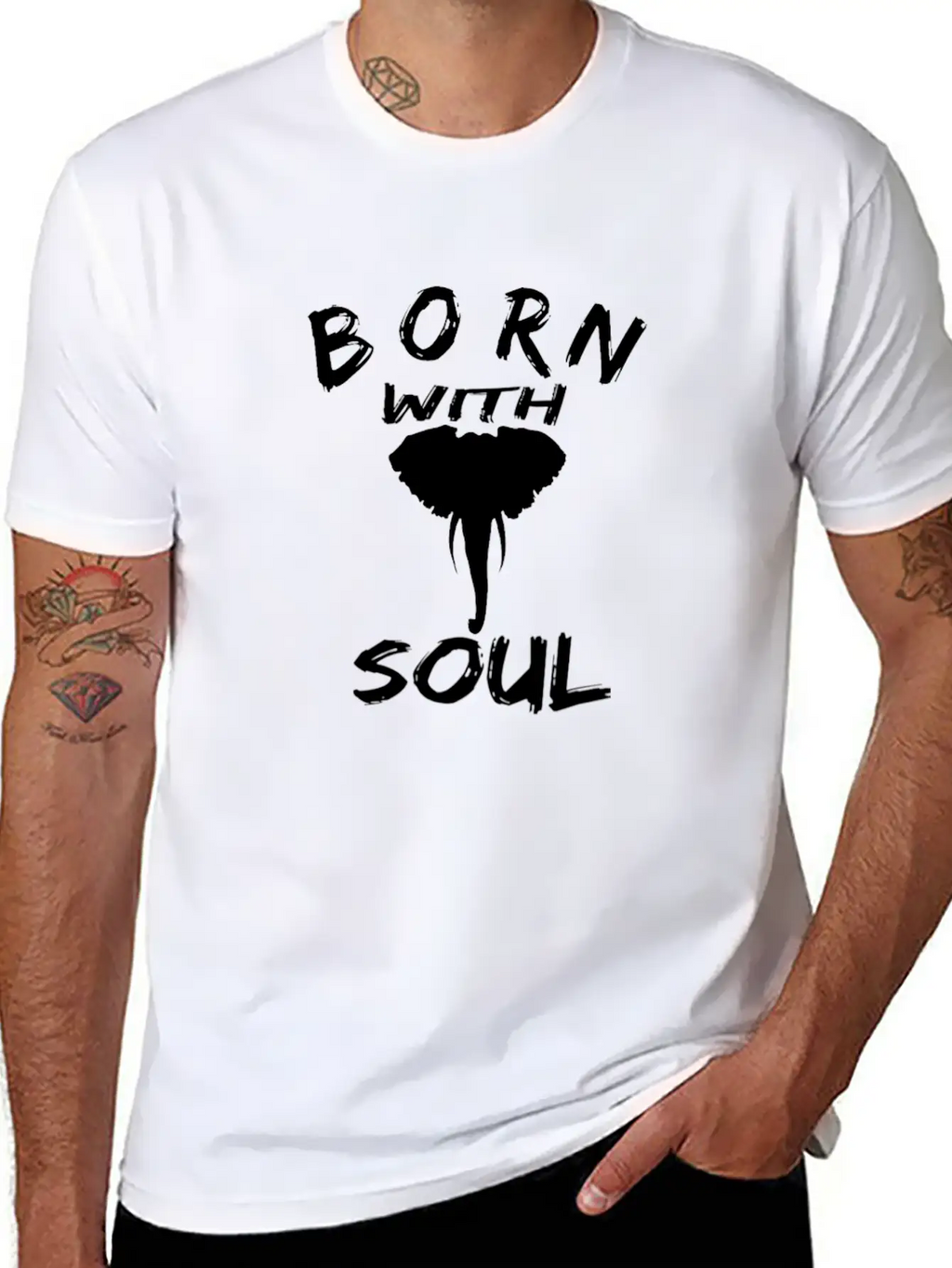 BORN WITH ELEPHANT SOUL Relaxed Everyday Tee – Lightweight And Durable Cotton