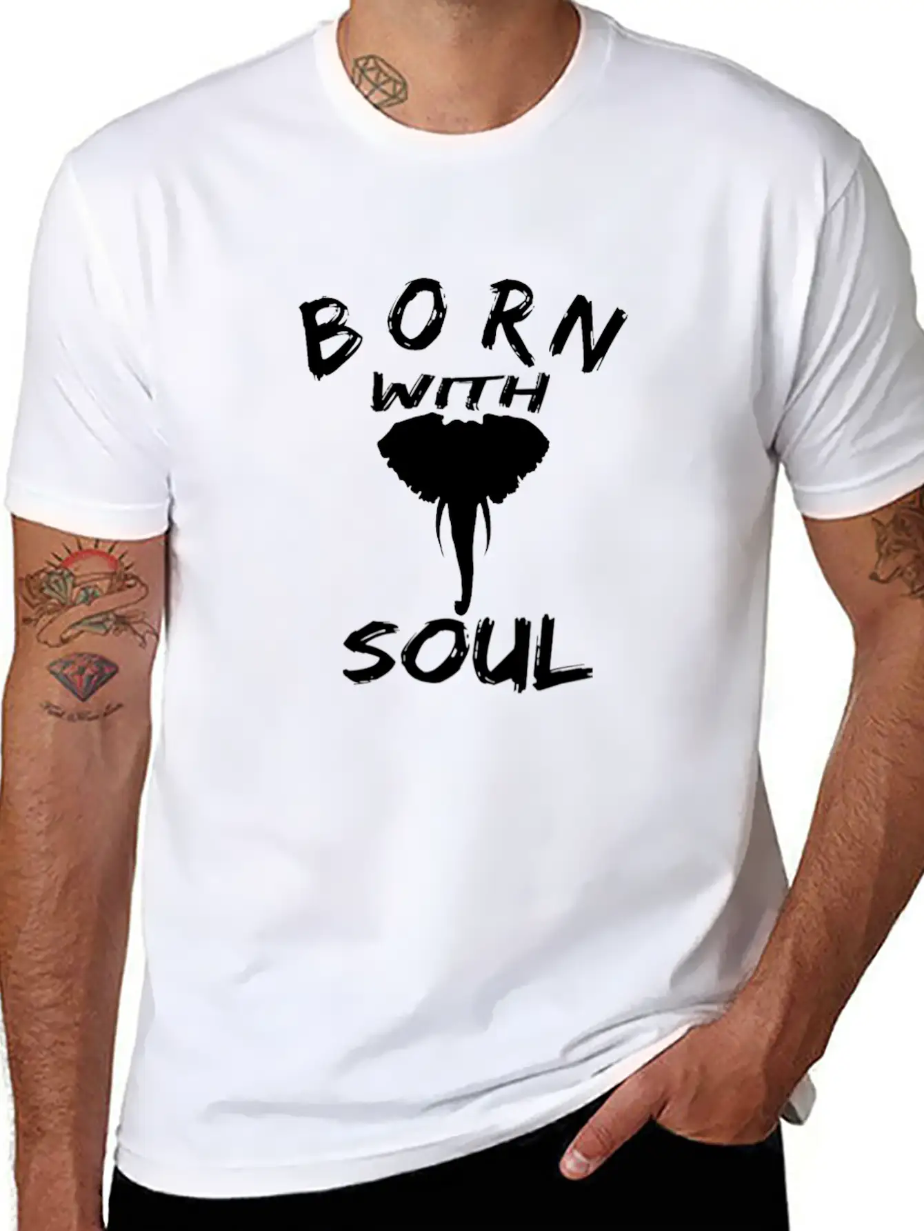 BORN WITH ELEPHANT SOUL Relaxed Everyday Tee – Lightweight And Durable Cotton