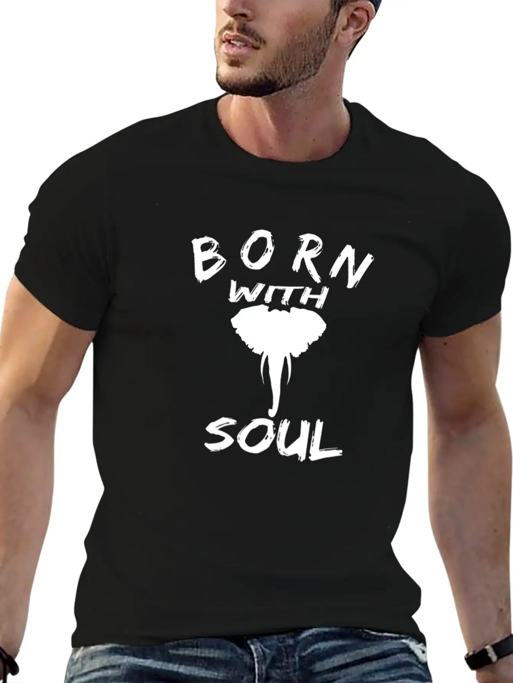 BORN WITH ELEPHANT SOUL Relaxed Everyday Tee – Lightweight And Durable Cotton
