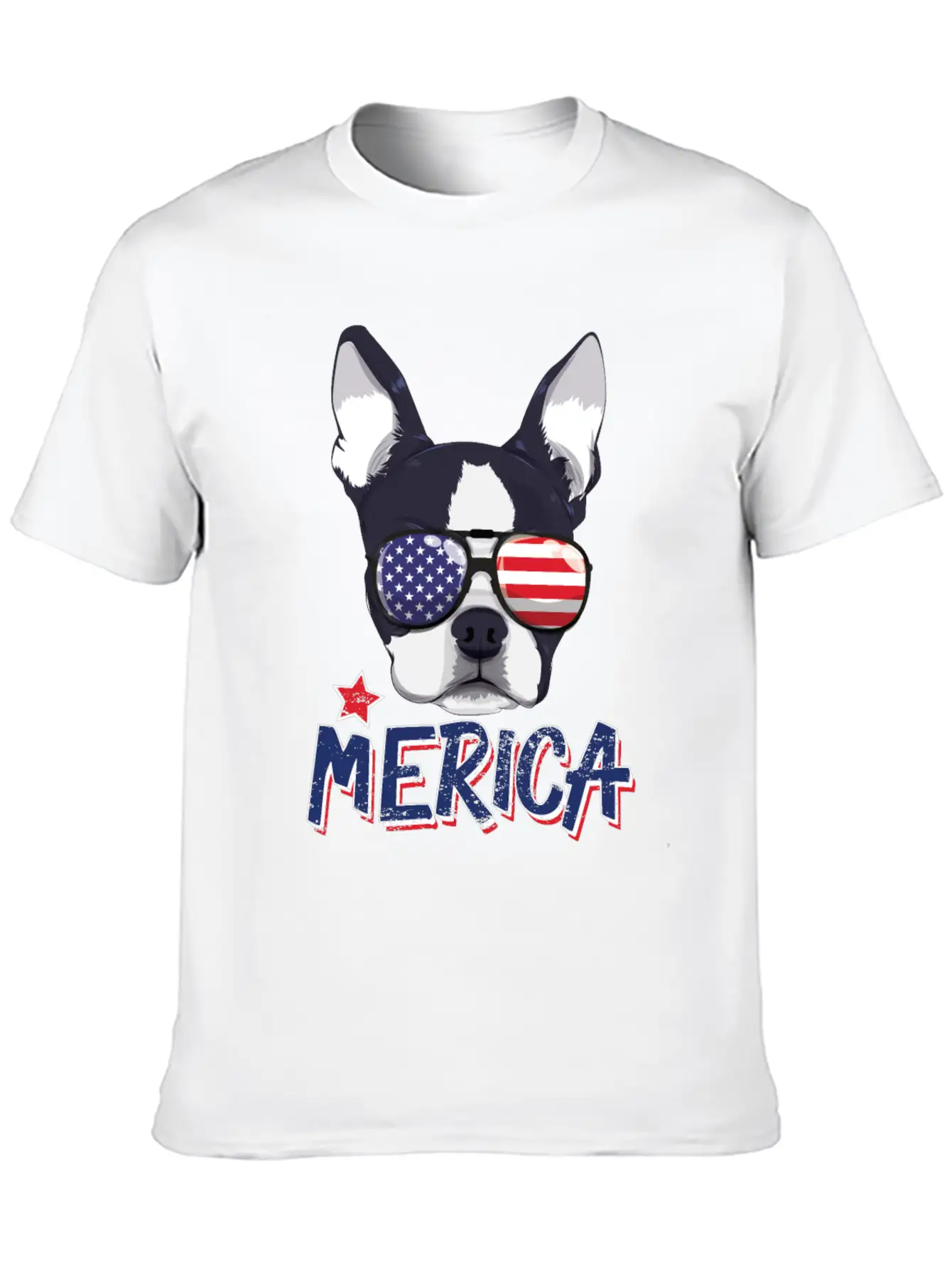 Boston Terrier Merica USA 4th Of July American Sun Breathable Soft Cotton T-Shirt – Timeless Casual Look