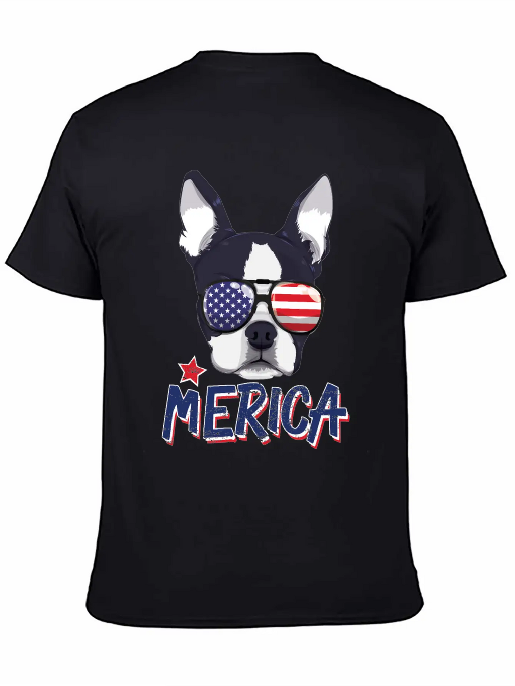 Boston Terrier Merica USA 4th Of July American Sun Breathable Soft Cotton T-Shirt – Timeless Casual Look