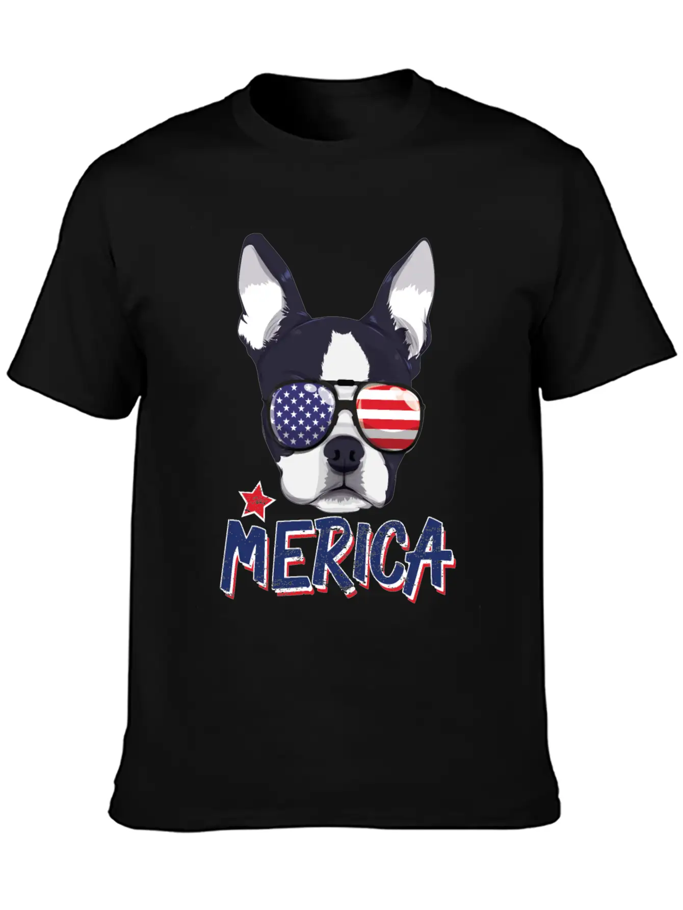 Boston Terrier Merica USA 4th Of July American Sun Breathable Soft Cotton T-Shirt – Timeless Casual Look