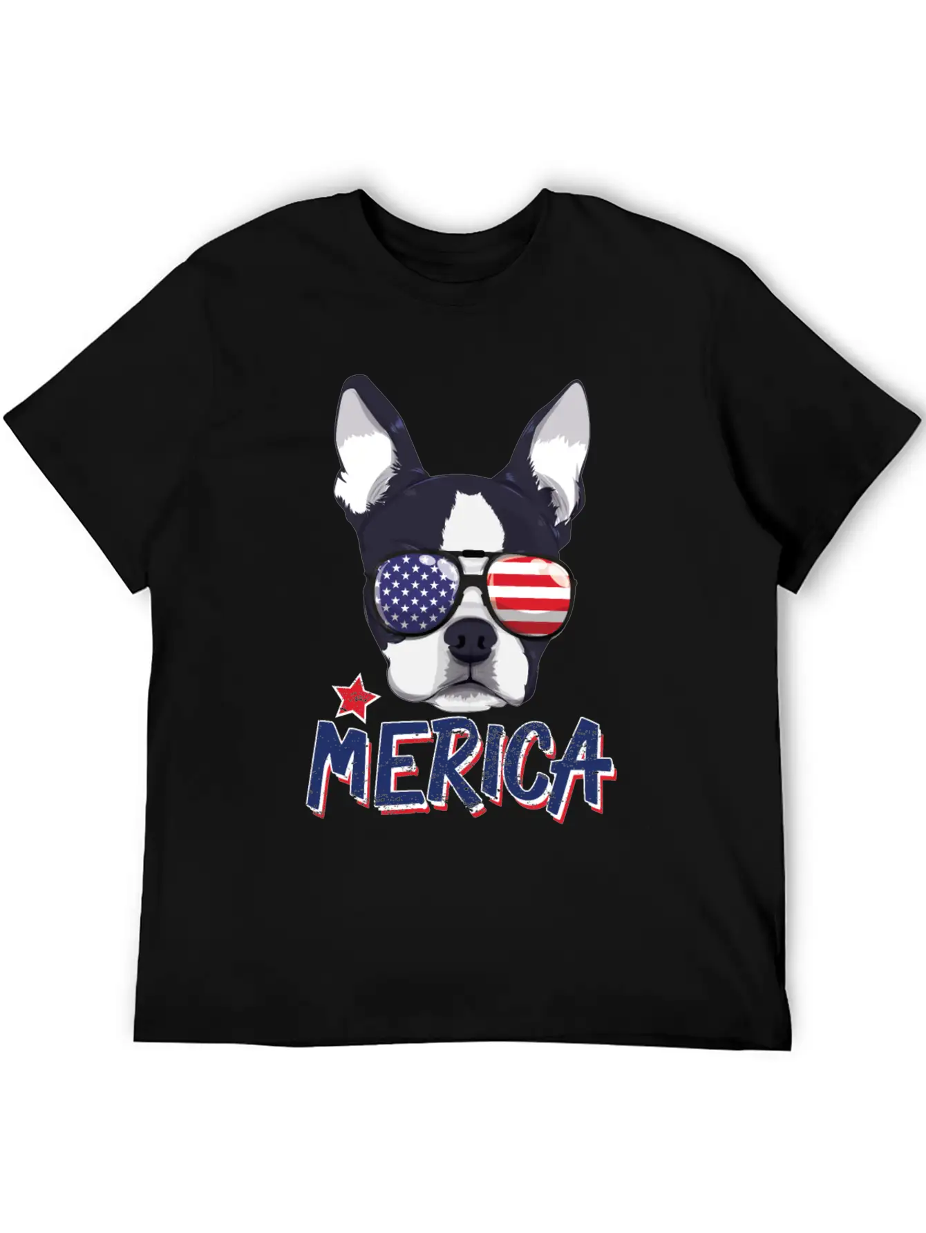 Boston Terrier Merica USA 4th Of July American Sun Breathable Soft Cotton T-Shirt – Timeless Casual Look
