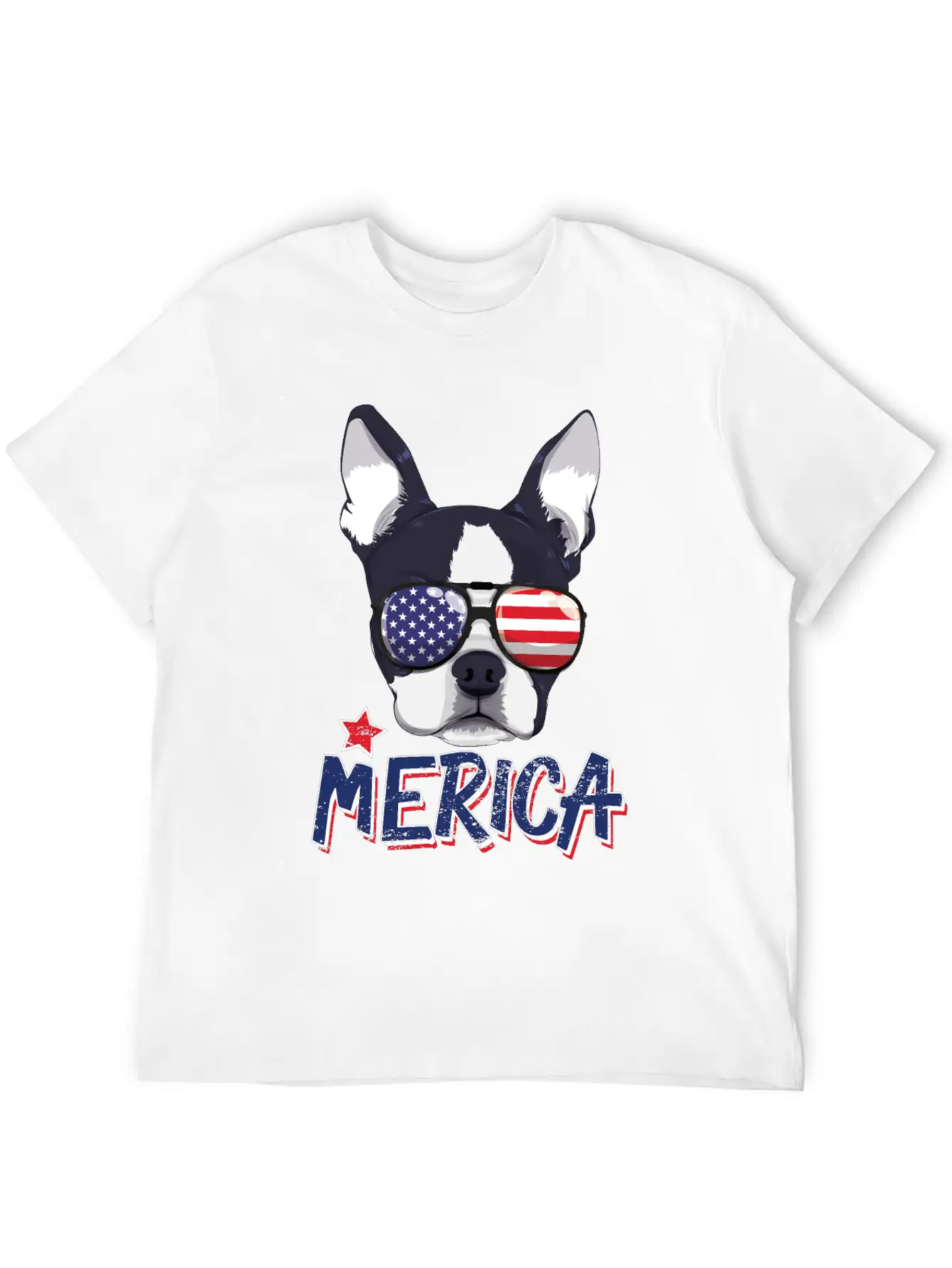 Boston Terrier Merica USA 4th Of July American Sun Breathable Soft Cotton T-Shirt – Timeless Casual Look