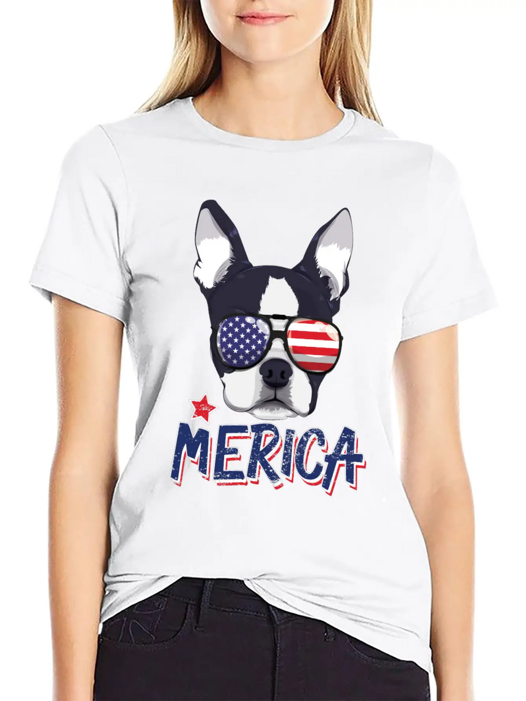 Boston Terrier Merica USA 4th Of July American Sun Breathable Soft Cotton T-Shirt – Timeless Casual Look