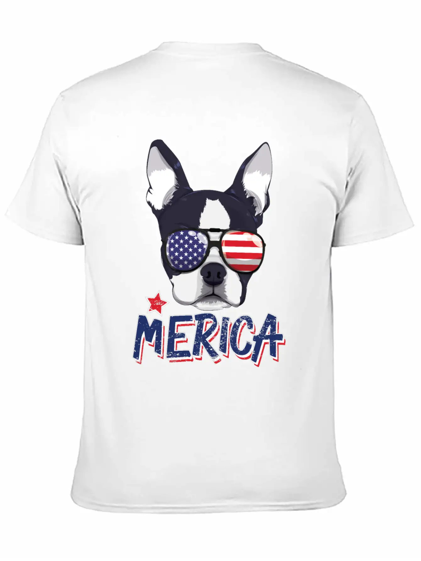 Boston Terrier Merica USA 4th Of July American Sun Breathable Soft Cotton T-Shirt – Timeless Casual Look