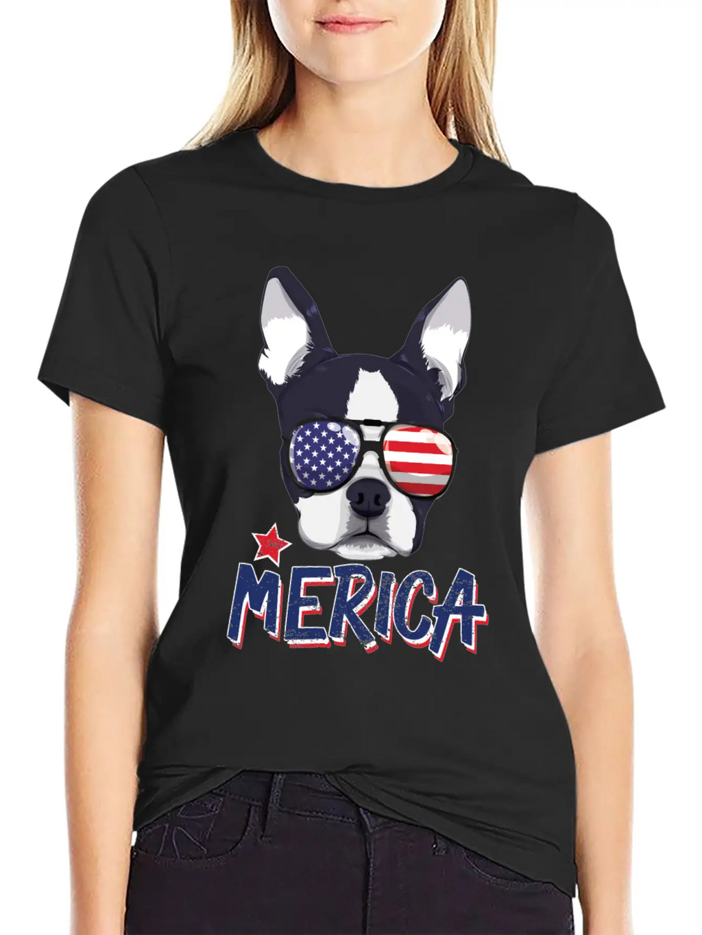 Boston Terrier Merica USA 4th Of July American Sun Breathable Soft Cotton T-Shirt – Timeless Casual Look