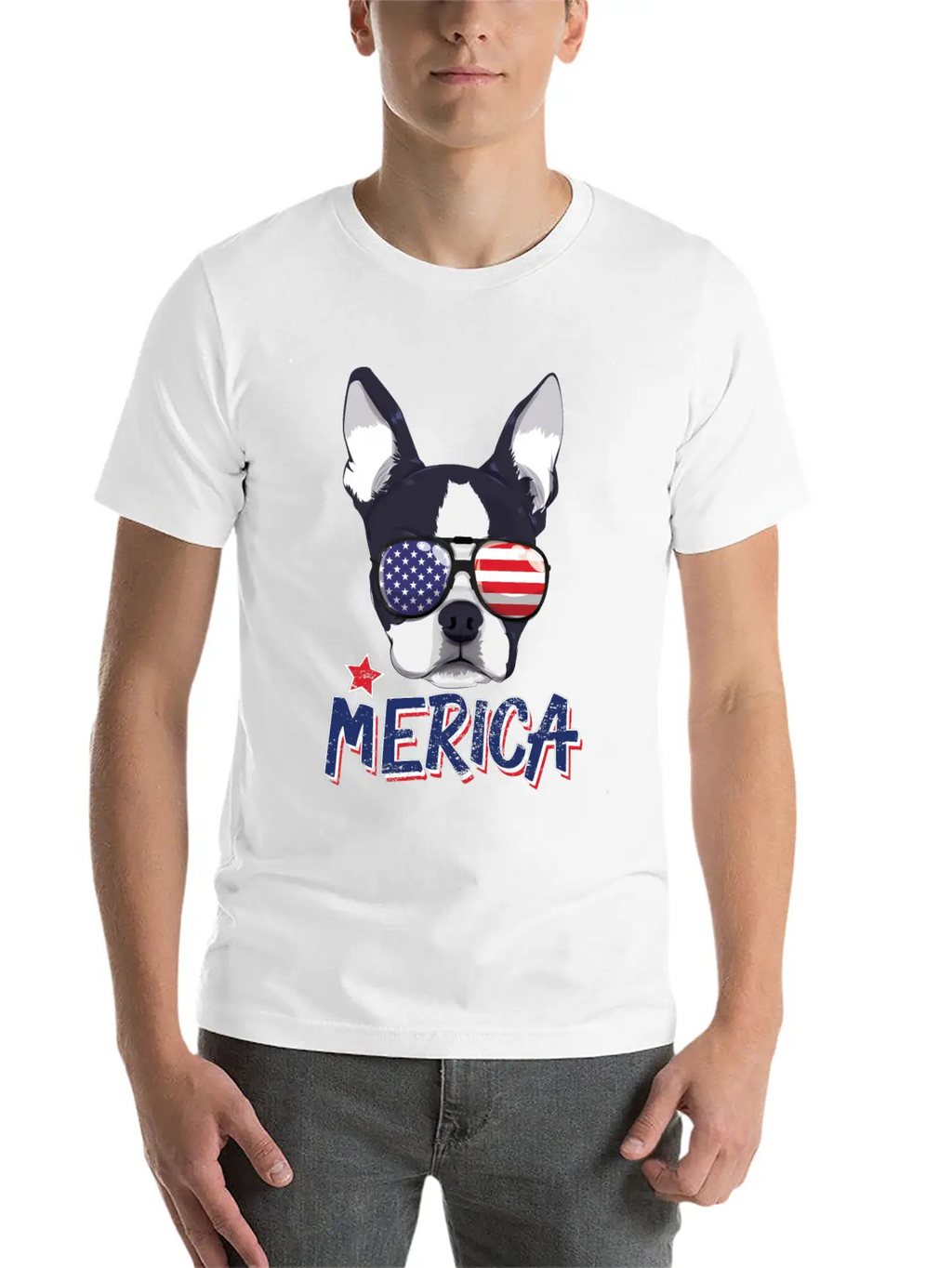 Boston Terrier Merica USA 4th Of July American Sun Breathable Soft Cotton T-Shirt – Timeless Casual Look