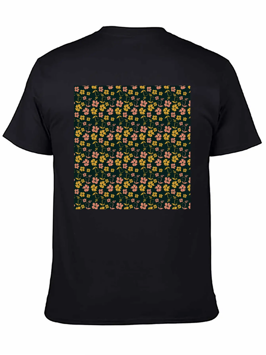 Botanic Floral Pattern Pink Yellow Pastel Relaxed Everyday Tee – Lightweight And Durable Cotton