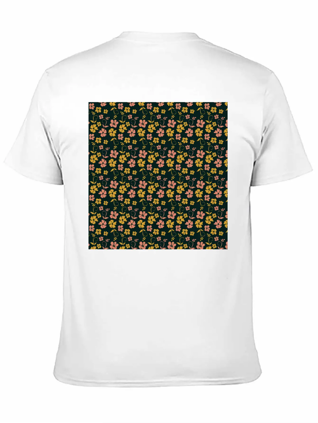 Botanic Floral Pattern Pink Yellow Pastel Relaxed Everyday Tee – Lightweight And Durable Cotton