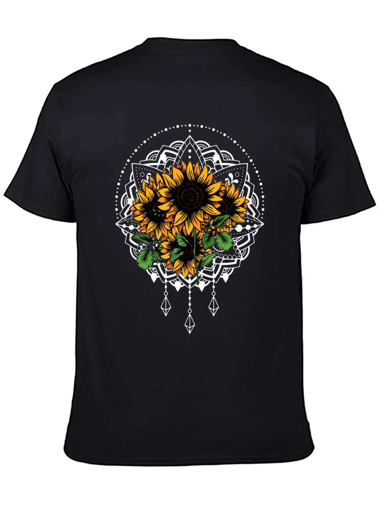 Bouquet Of Sunflowers Mandala Flower Funny Unisex Casual T-Shirt – Clean Design For Daily Comfort