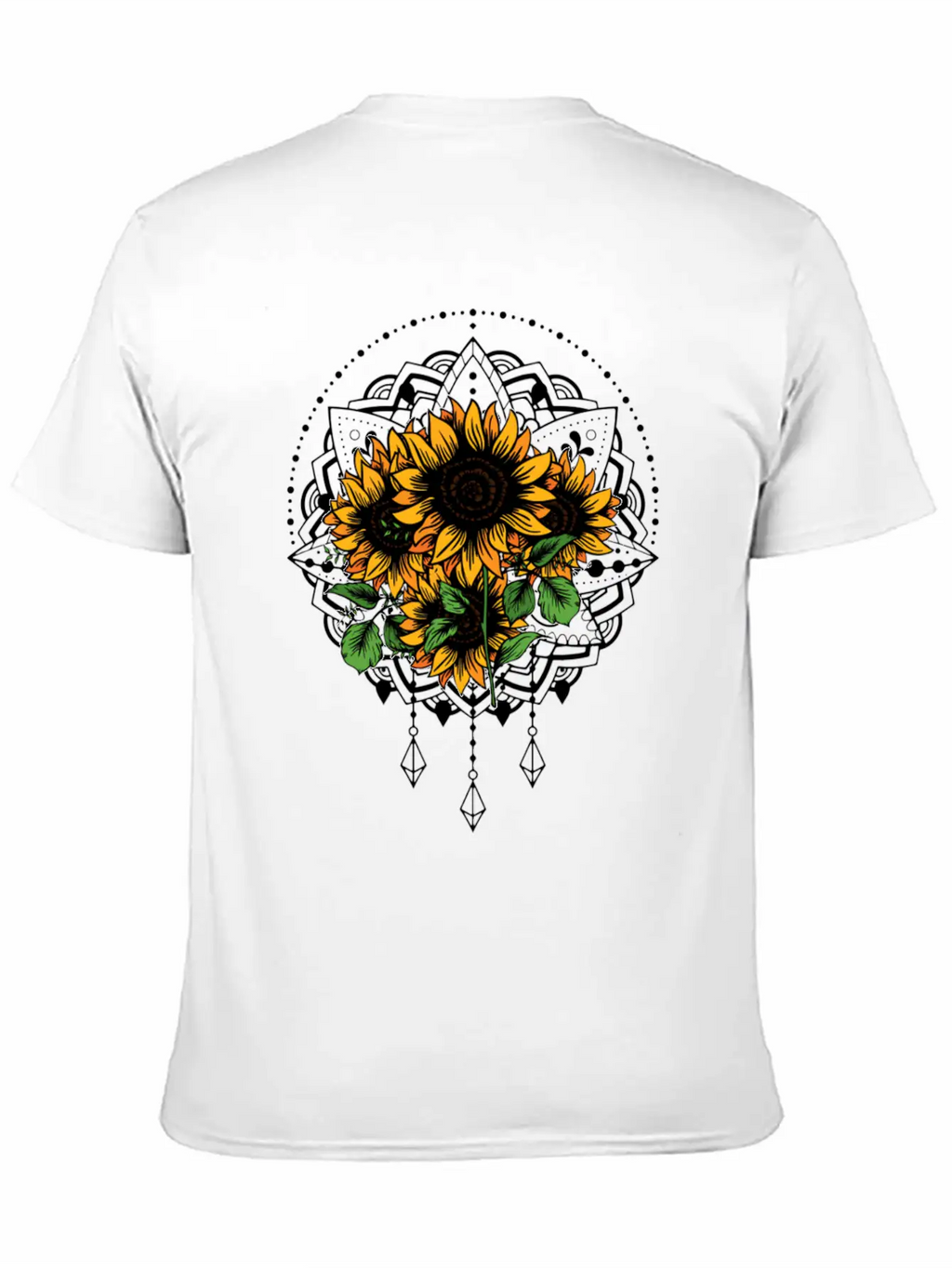 Bouquet Of Sunflowers Mandala Flower Funny Unisex Casual T-Shirt – Clean Design For Daily Comfort
