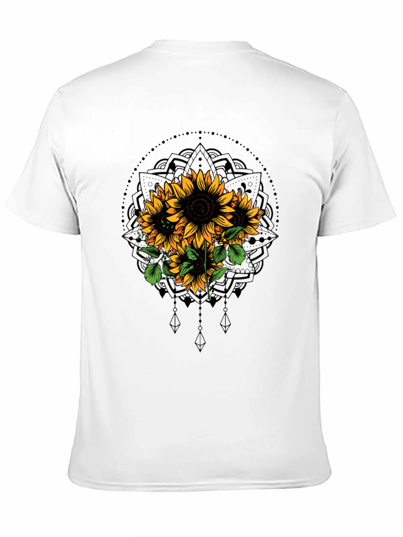 Bouquet Of Sunflowers Mandala Flower Funny Unisex Casual T-Shirt – Clean Design For Daily Comfort