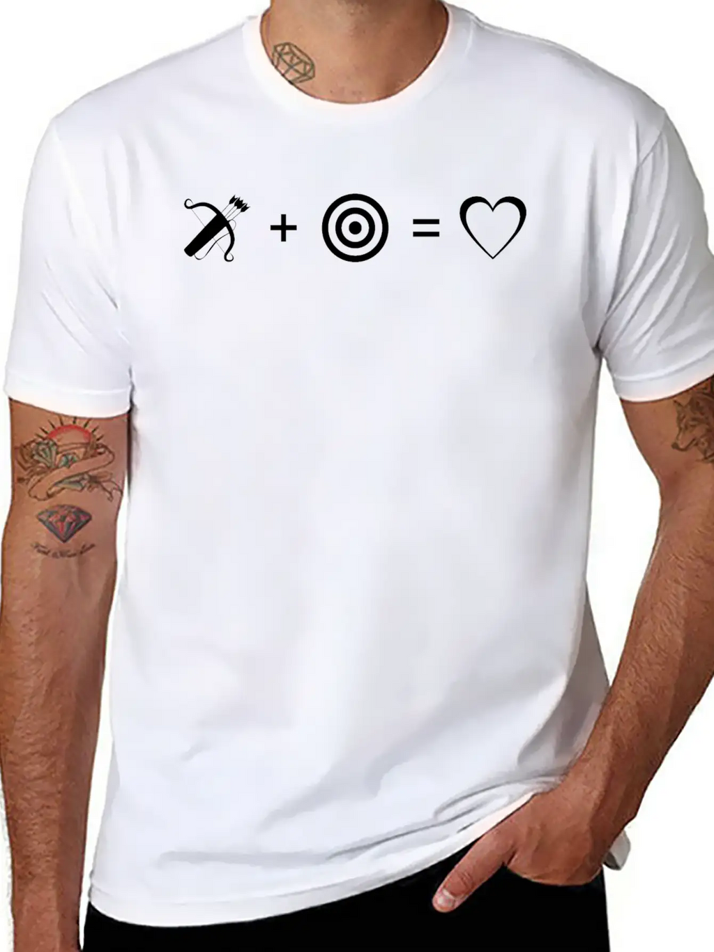 Bow Arrows Quiver & Target Is Love Heart Unisex Casual T-Shirt – Clean Design For Daily Comfort