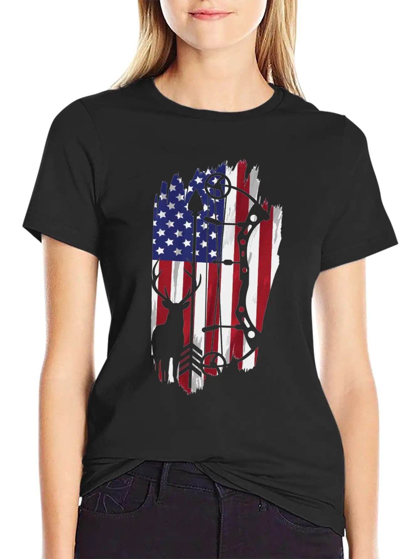 Bow Hunting American Flag Patriot Arrow Gift Classic Cotton Tee – Unisex Comfort For Any Season
