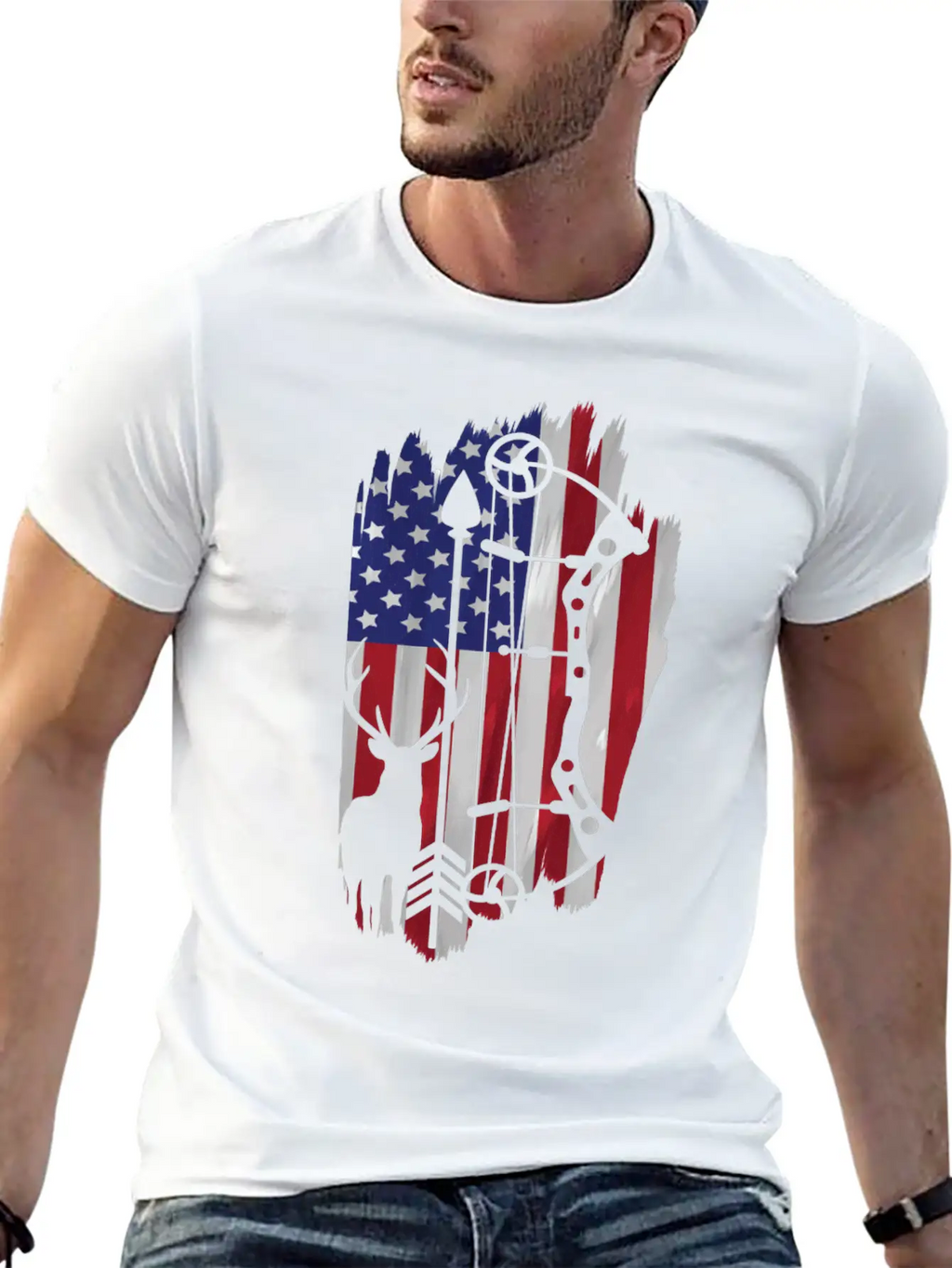 Bow Hunting American Flag Patriot Arrow Gift Classic Cotton Tee – Unisex Comfort For Any Season