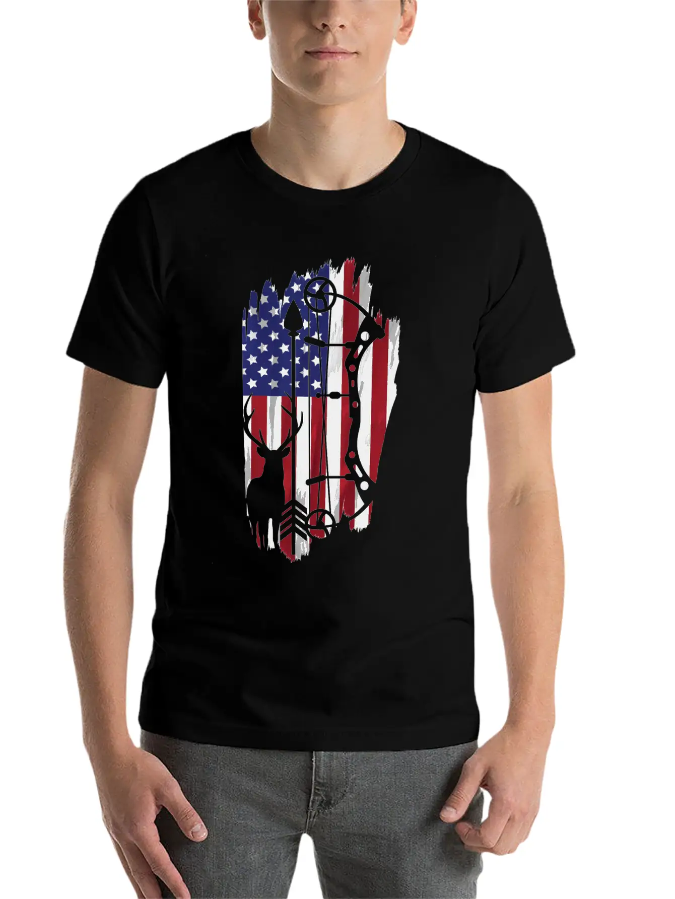 Bow Hunting American Flag Patriot Arrow Gift Classic Cotton Tee – Unisex Comfort For Any Season
