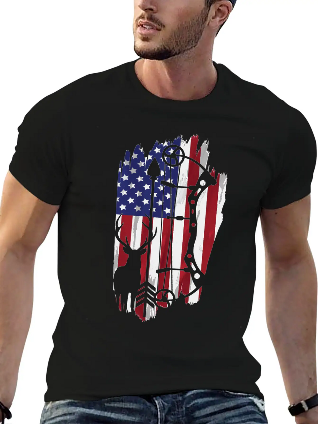 Bow Hunting American Flag Patriot Arrow Gift Classic Cotton Tee – Unisex Comfort For Any Season