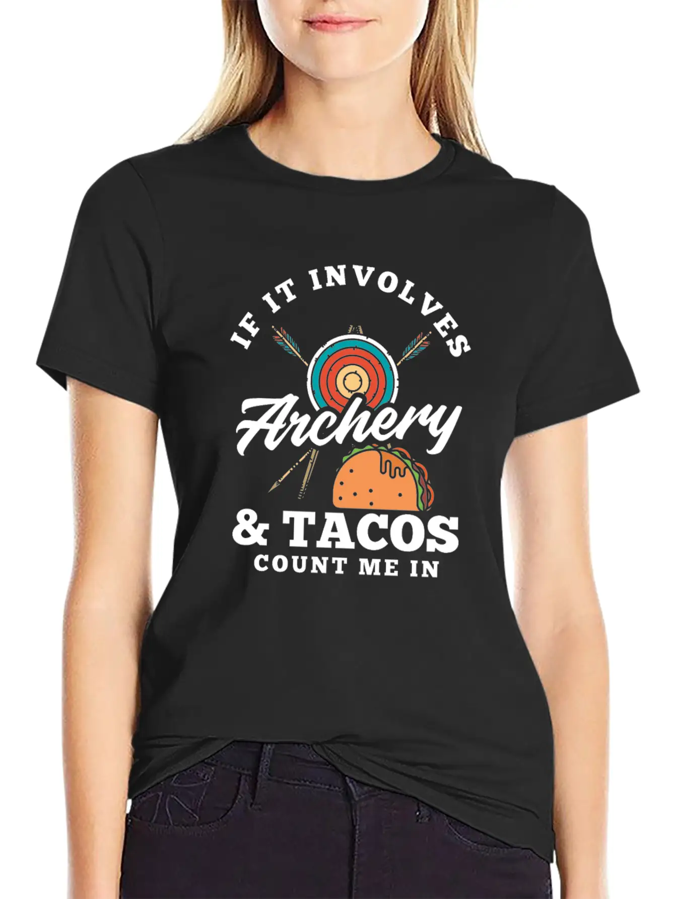 Bow Tacos Arrows Archery Breathable Graphic T-Shirt – Perfect For Casual Days