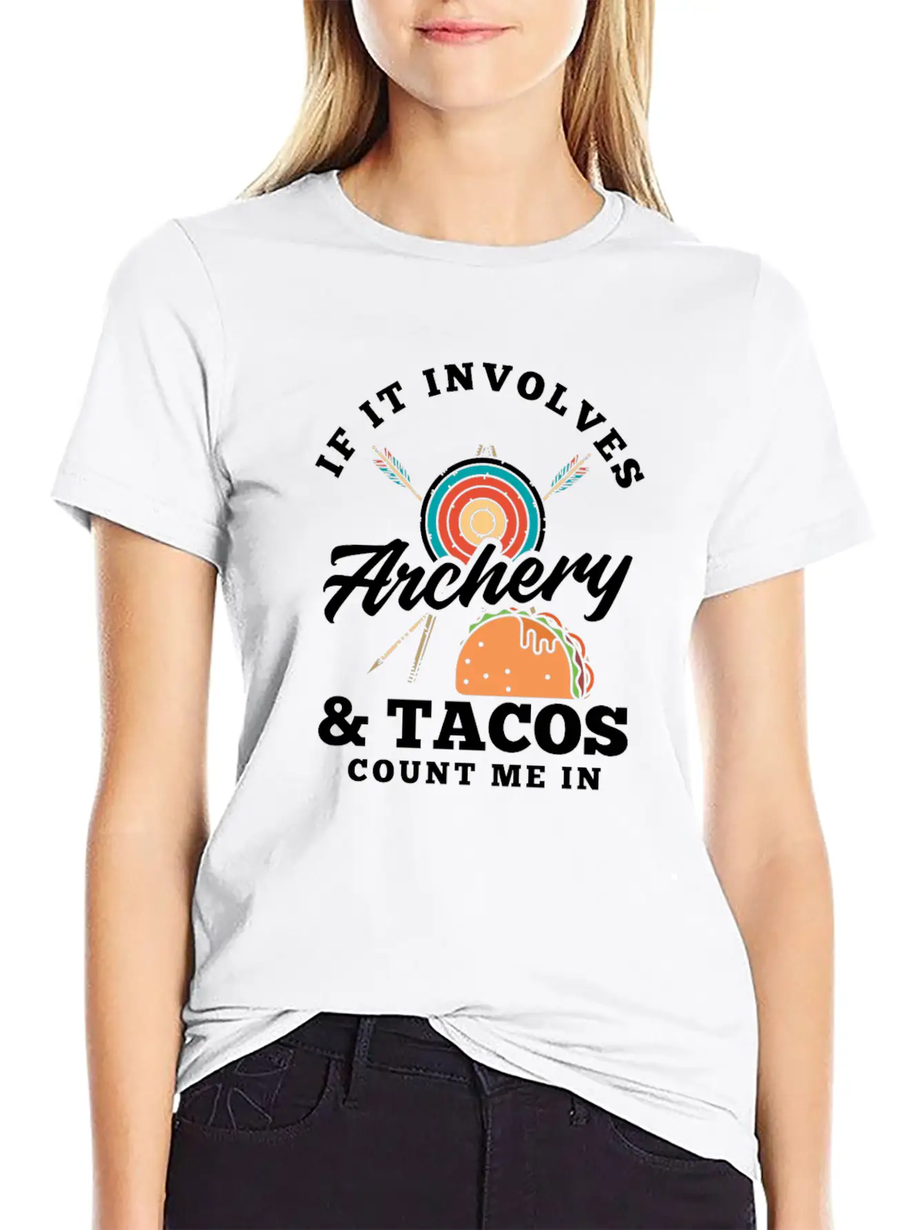 Bow Tacos Arrows Archery Breathable Graphic T-Shirt – Perfect For Casual Days