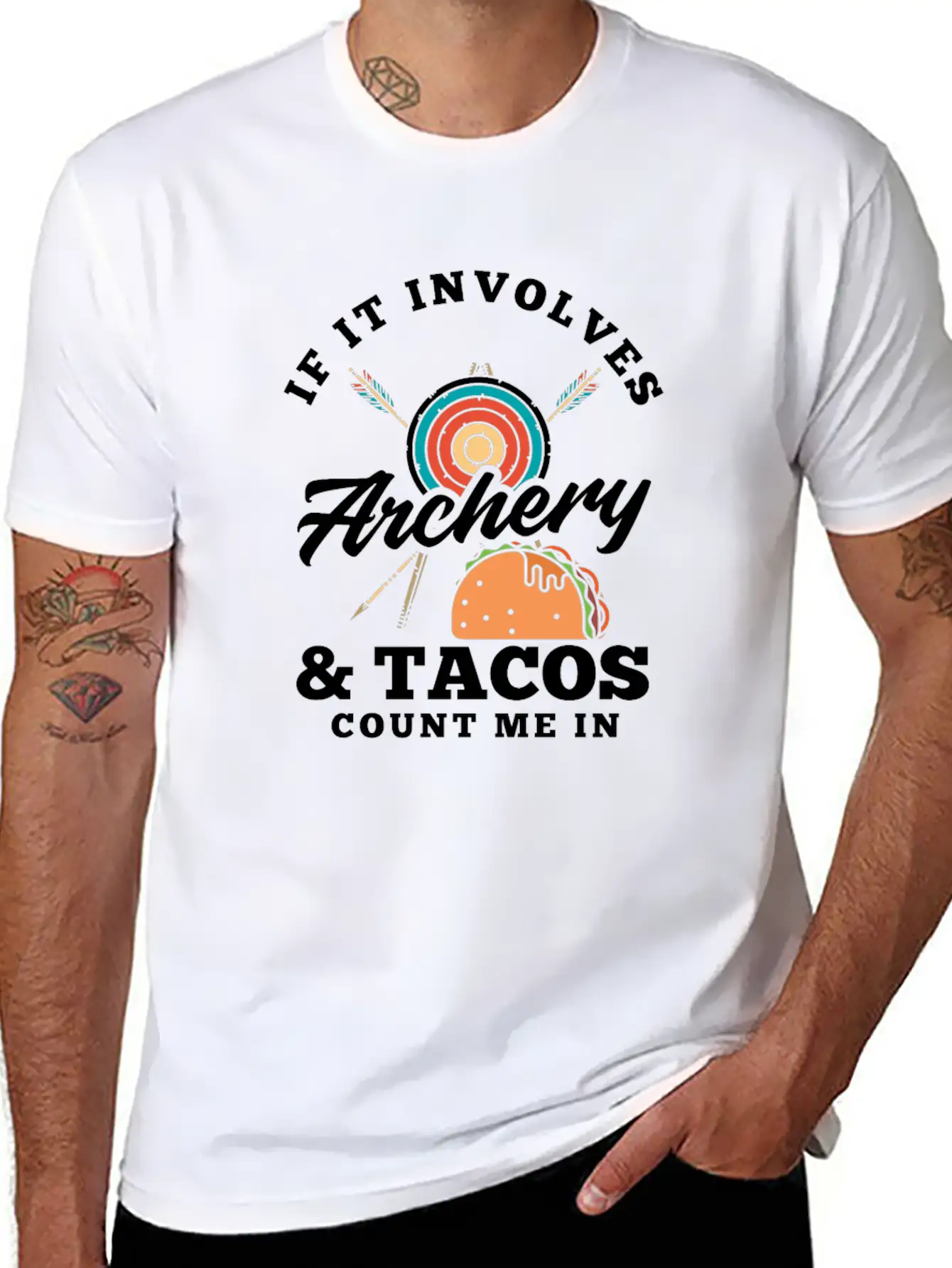 Bow Tacos Arrows Archery Breathable Graphic T-Shirt – Perfect For Casual Days