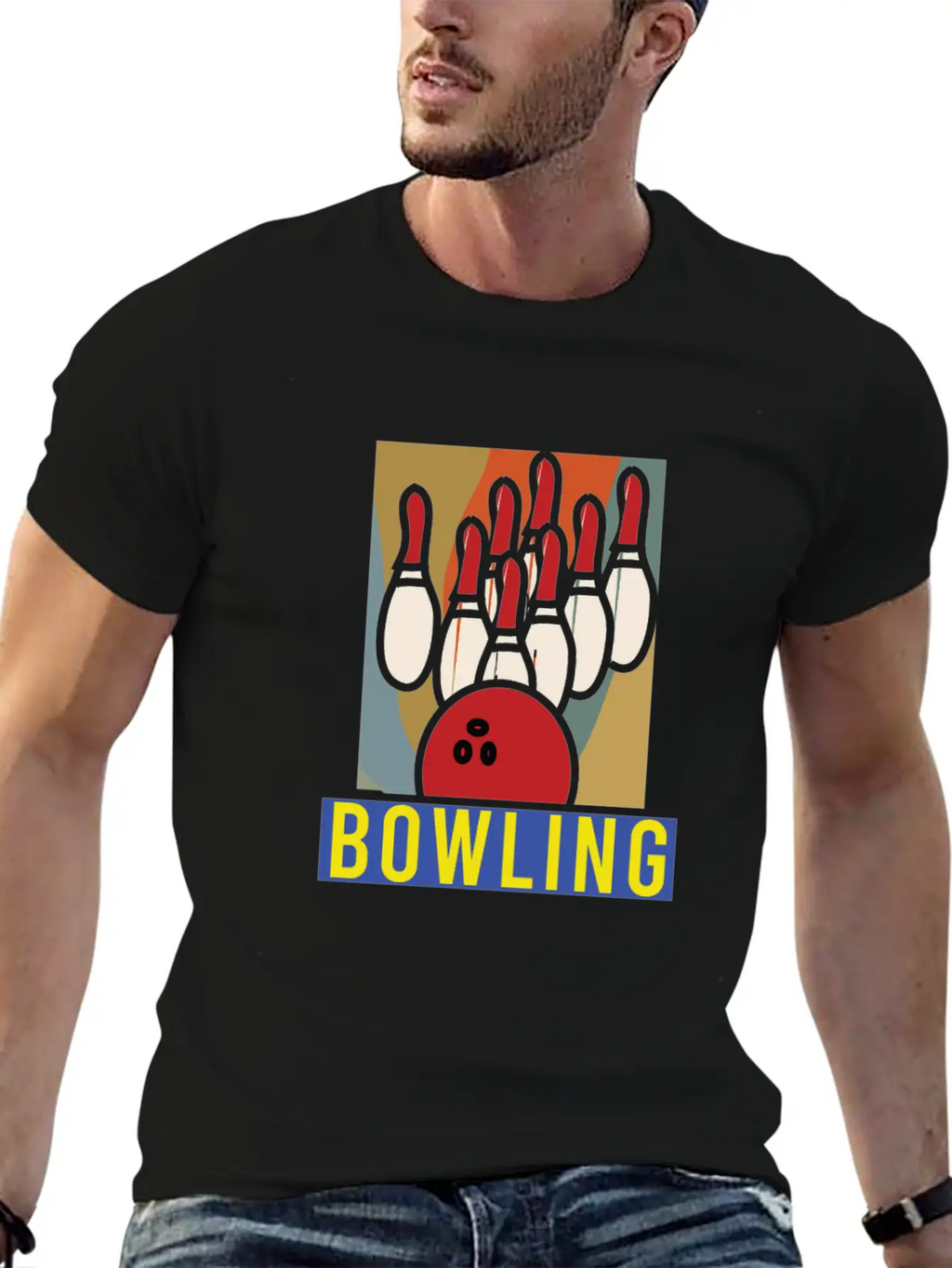 Bowling League Bowler Thrower Nine Pin Sports Club Stylish Everyday T-Shirt – Unisex Basic Cotton Tee