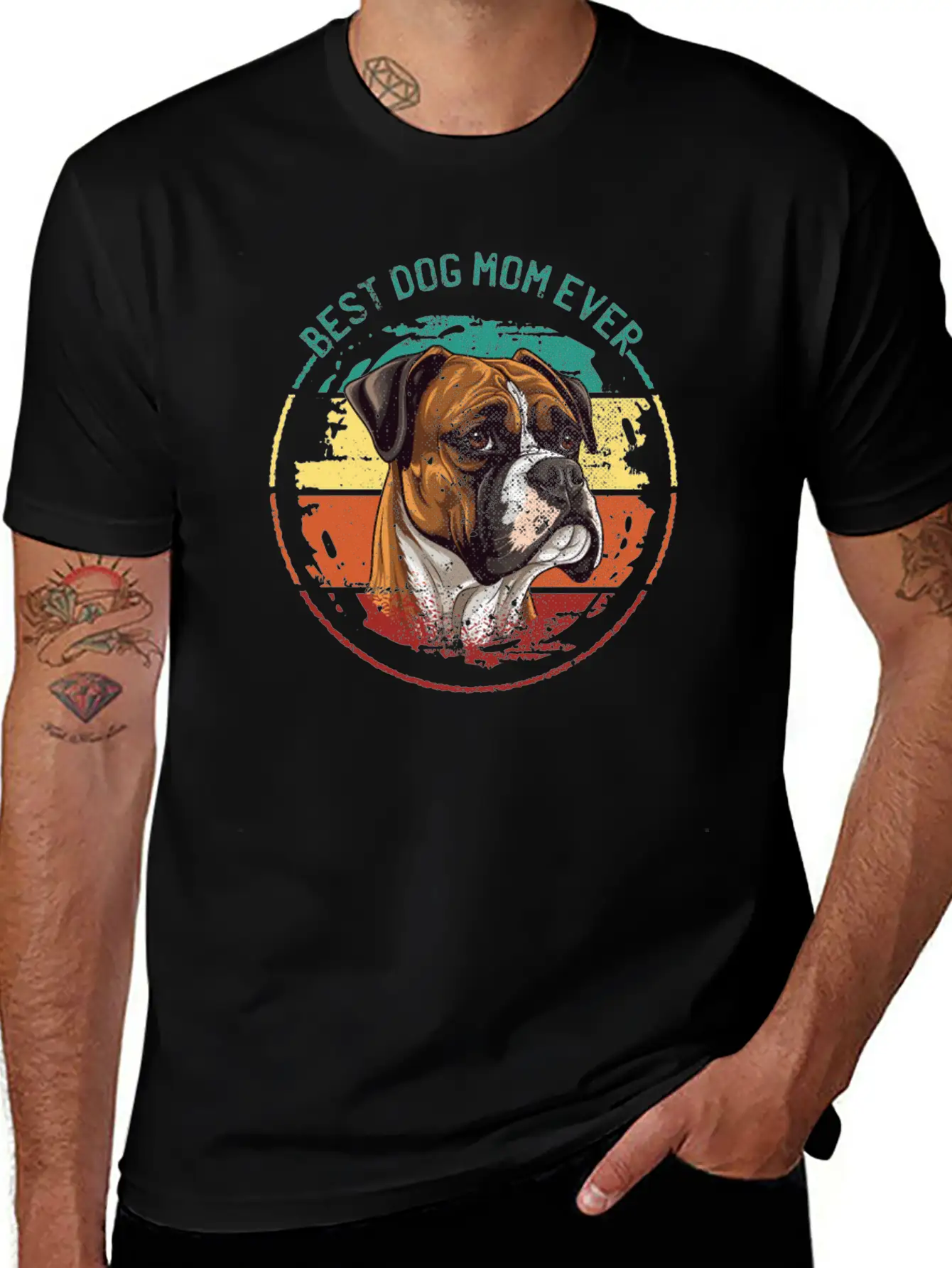 Boxer-Dog-breed Dog-Mom German-Boxer-Dog Unisex Casual T-Shirt – Clean Design For Daily Comfort