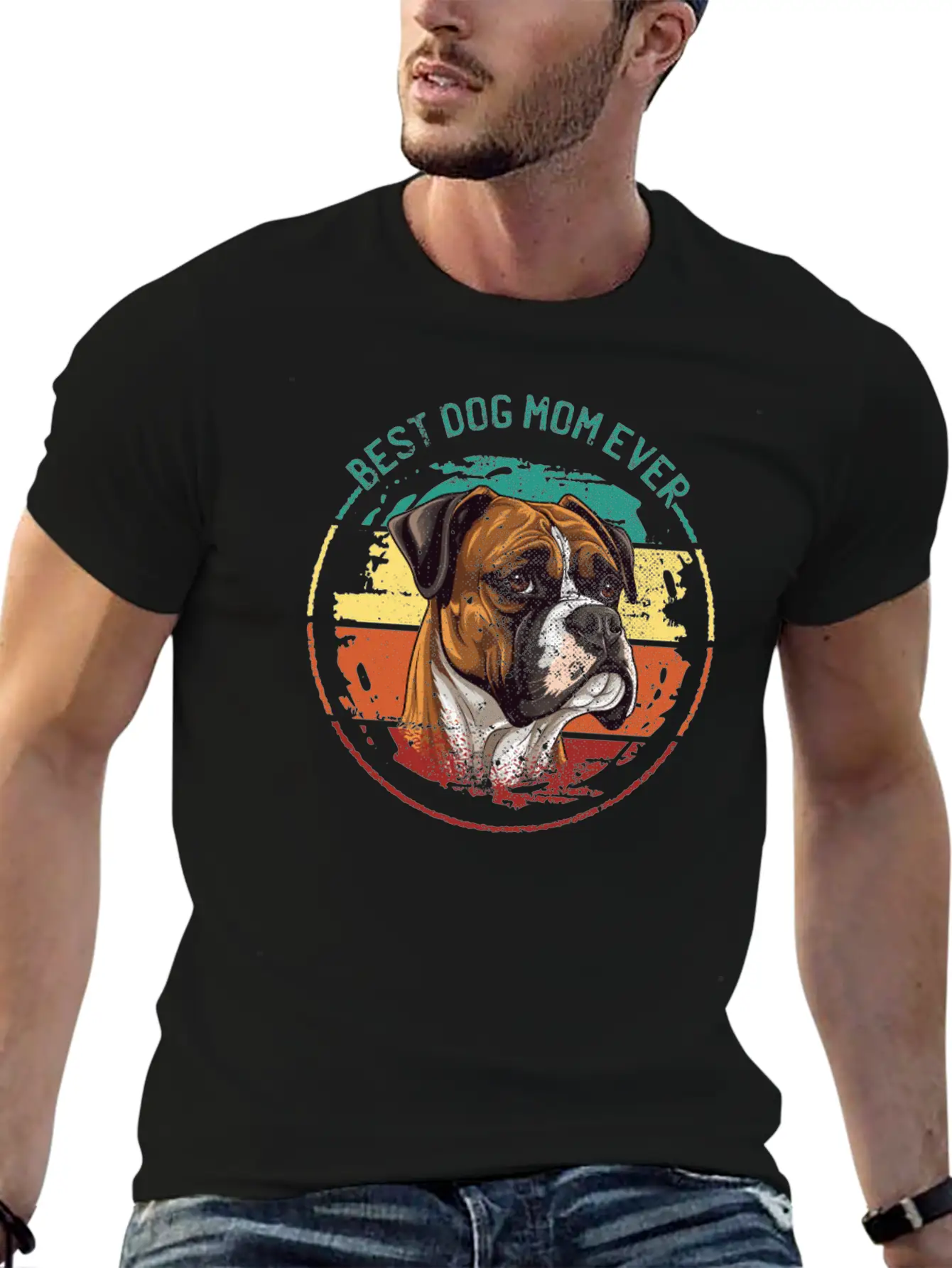 Boxer-Dog-breed Dog-Mom German-Boxer-Dog Unisex Casual T-Shirt – Clean Design For Daily Comfort