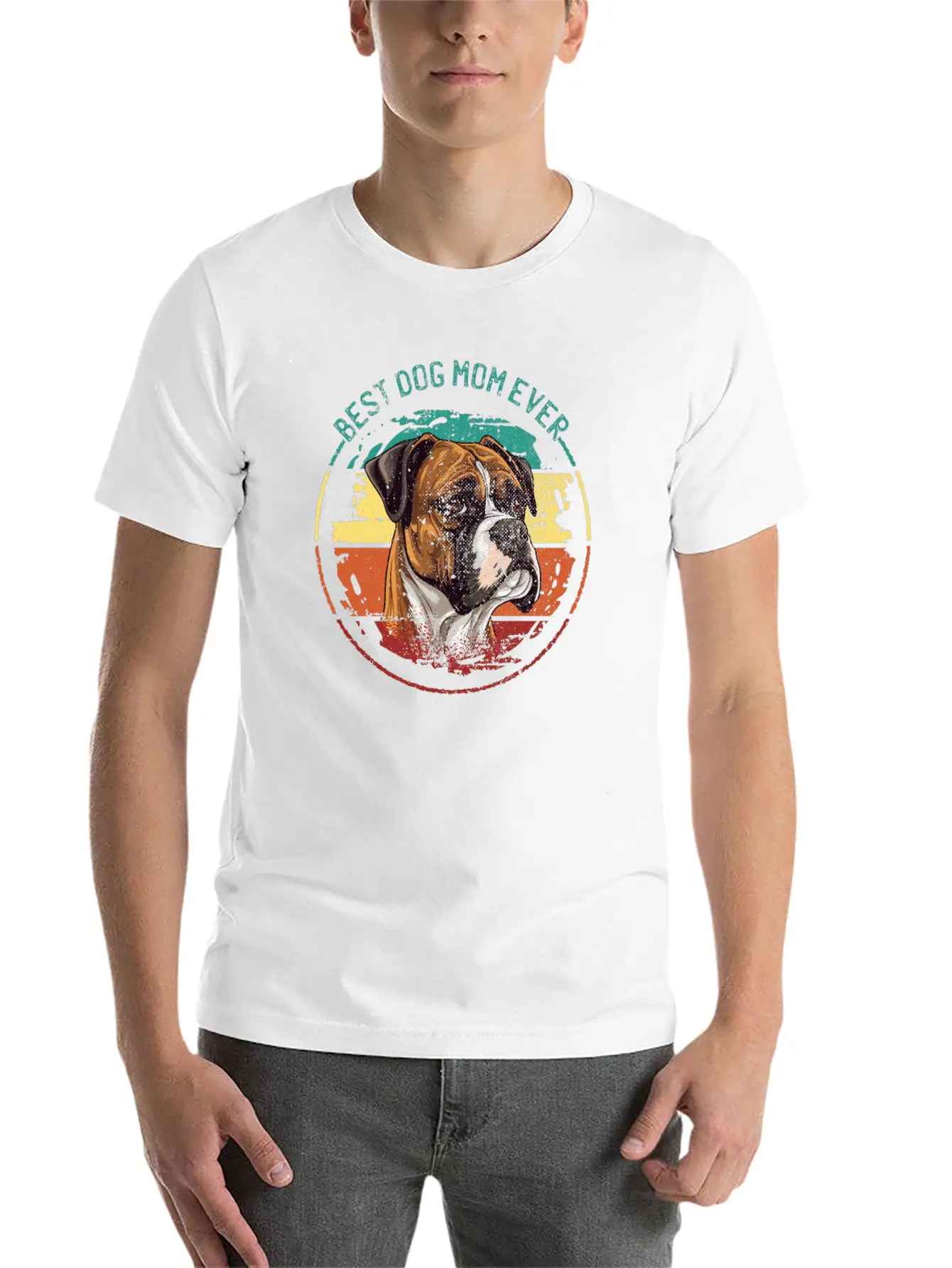 Boxer-Dog-breed Dog-Mom German-Boxer-Dog Unisex Casual T-Shirt – Clean Design For Daily Comfort