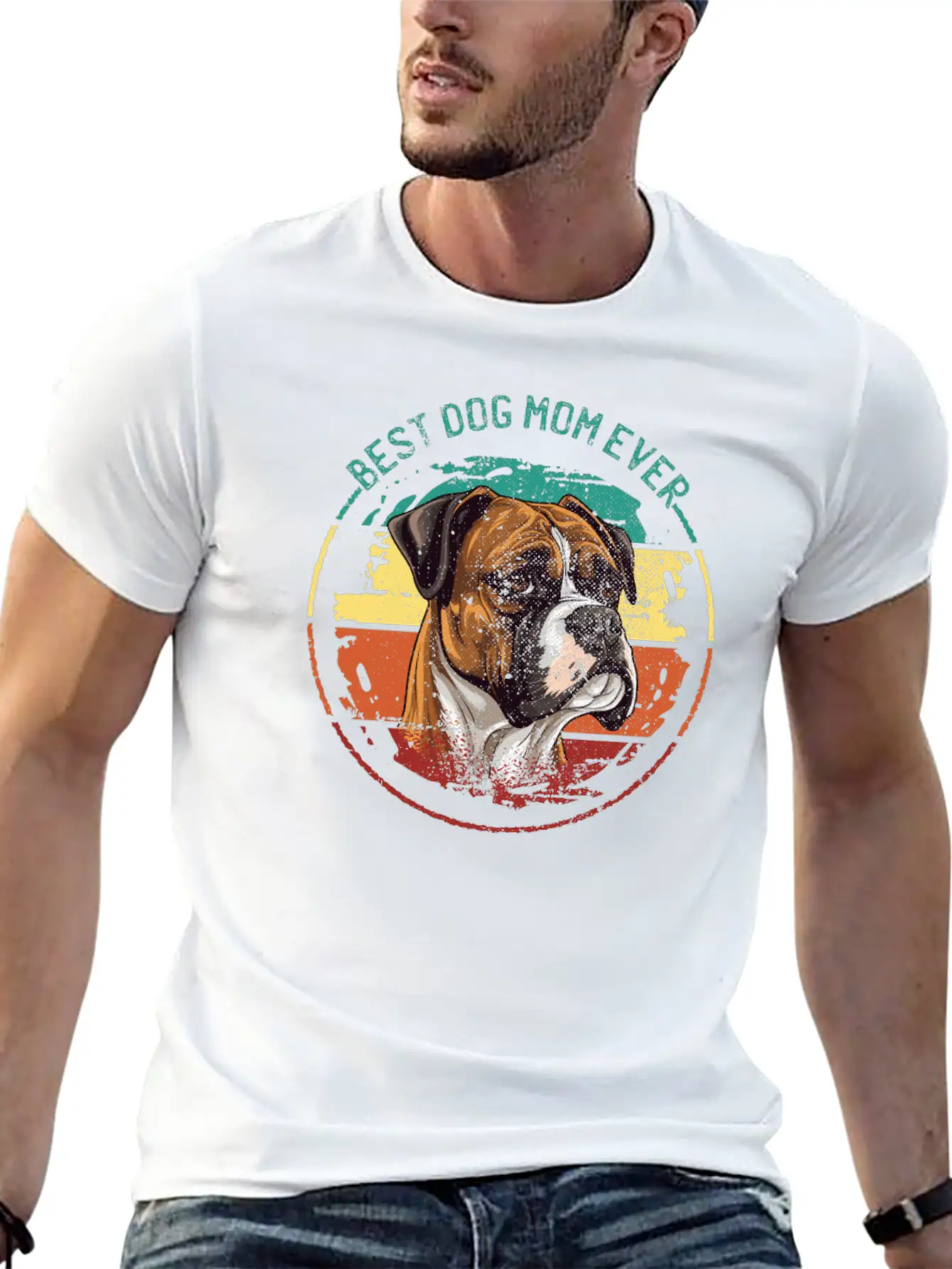 Boxer-Dog-breed Dog-Mom German-Boxer-Dog Unisex Casual T-Shirt – Clean Design For Daily Comfort