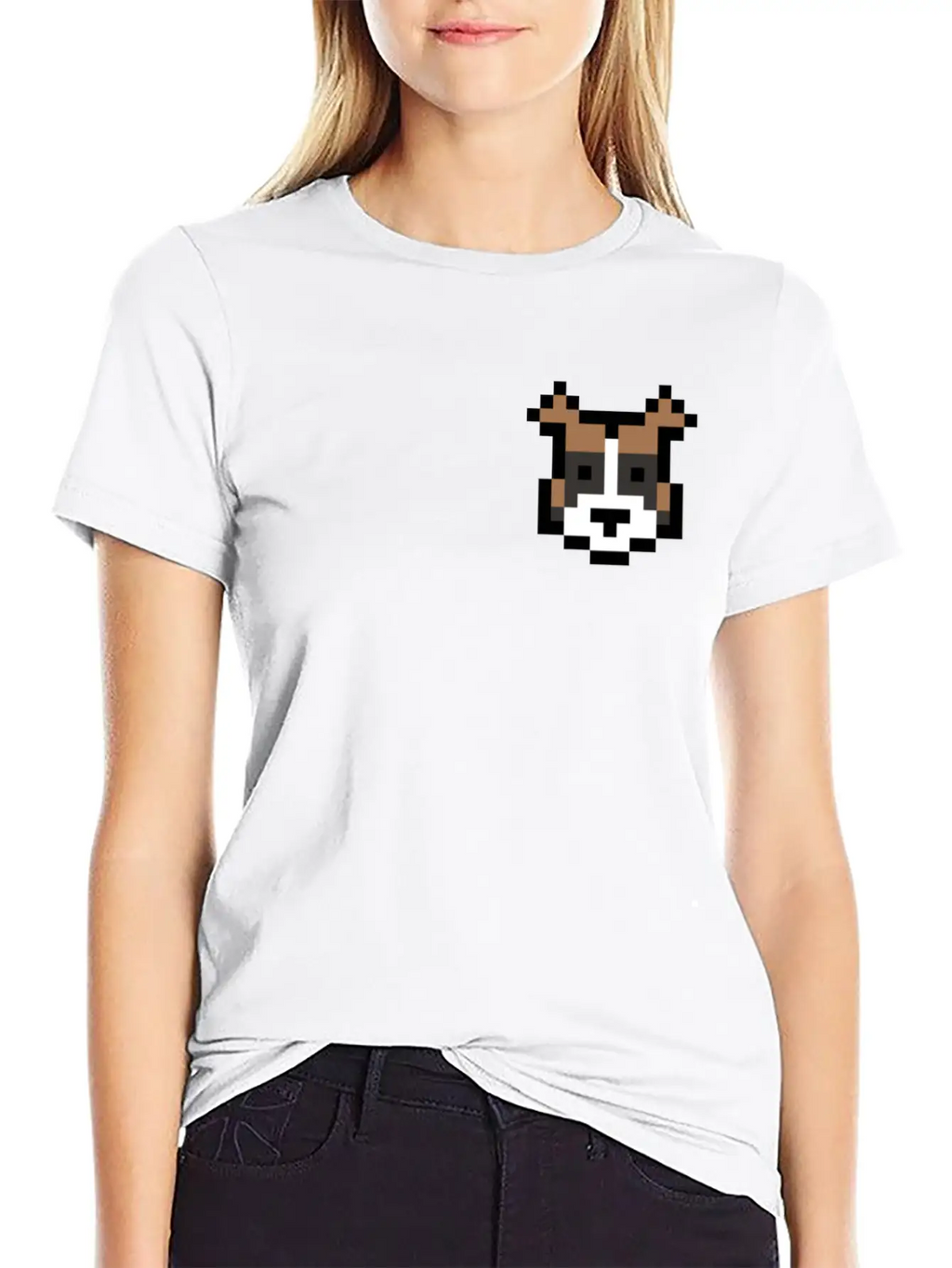 Boxer Dog Pocket Pixel Art Unisex Casual T-Shirt – Clean Design For Daily Comfort